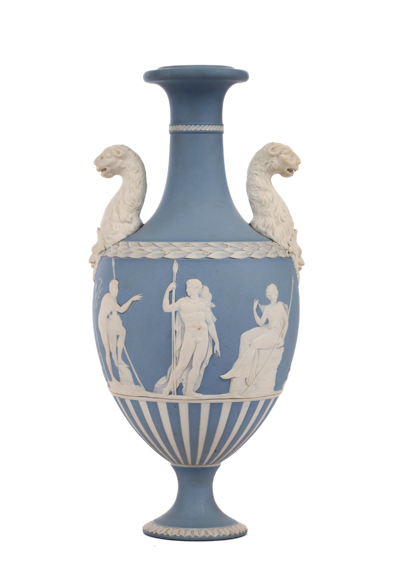 LARGE WEDGWOOD JASPERWARE FOOT VASE (1 of 13)
