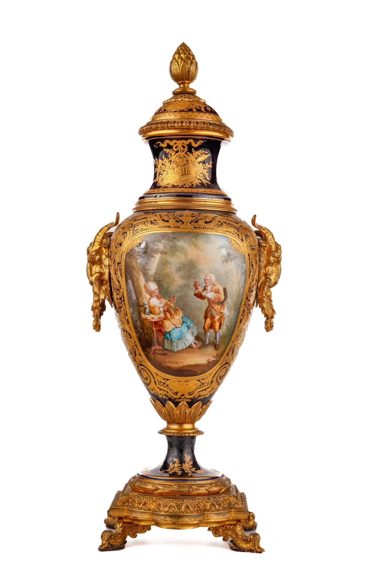 CONTINENTAL PORCELAIN URN with ORMOLU MOUNTS (1 of 13)