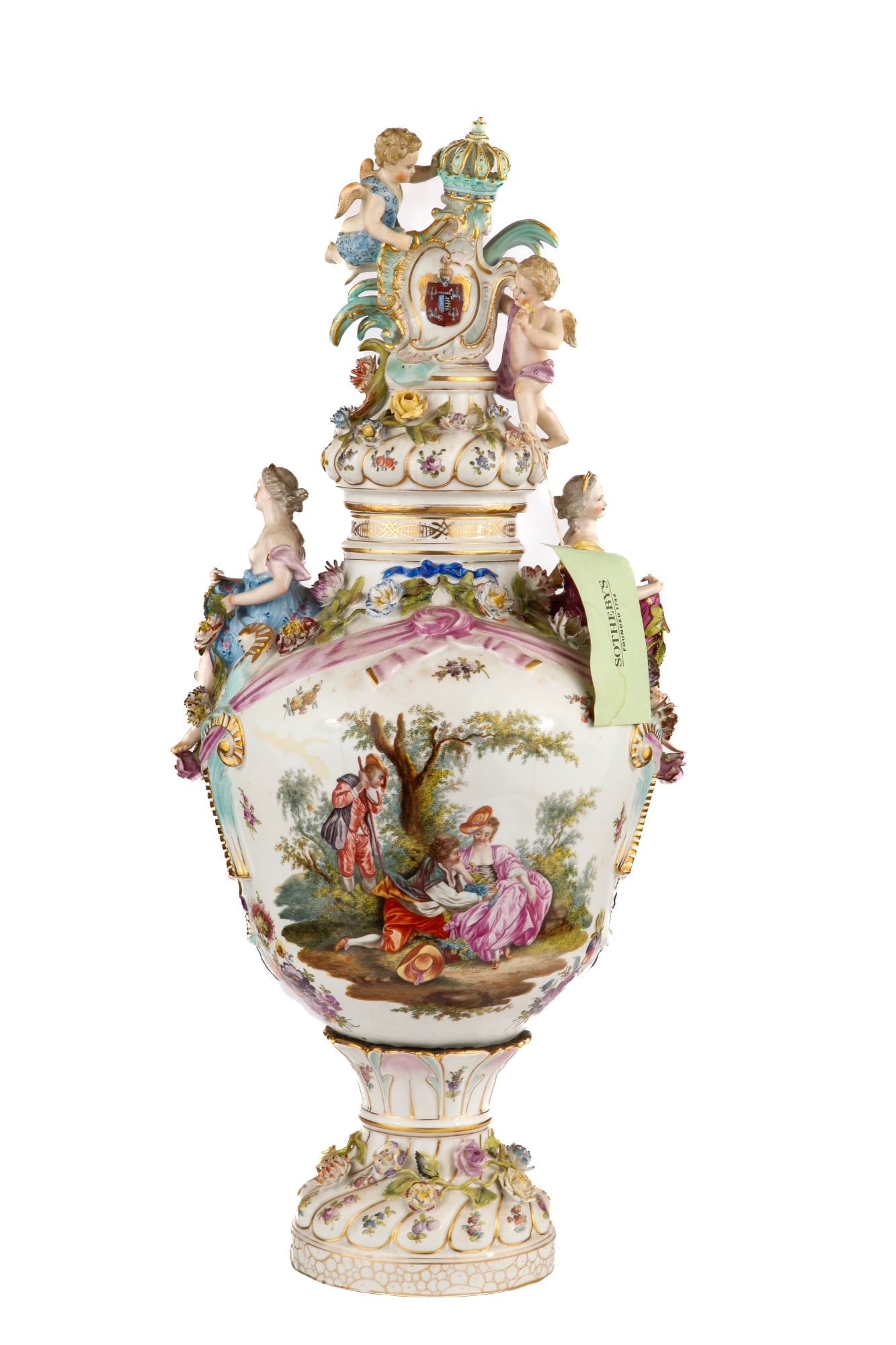GERMAN MEISSEN FIGURAL PORCELAIN URN (1 of 20)