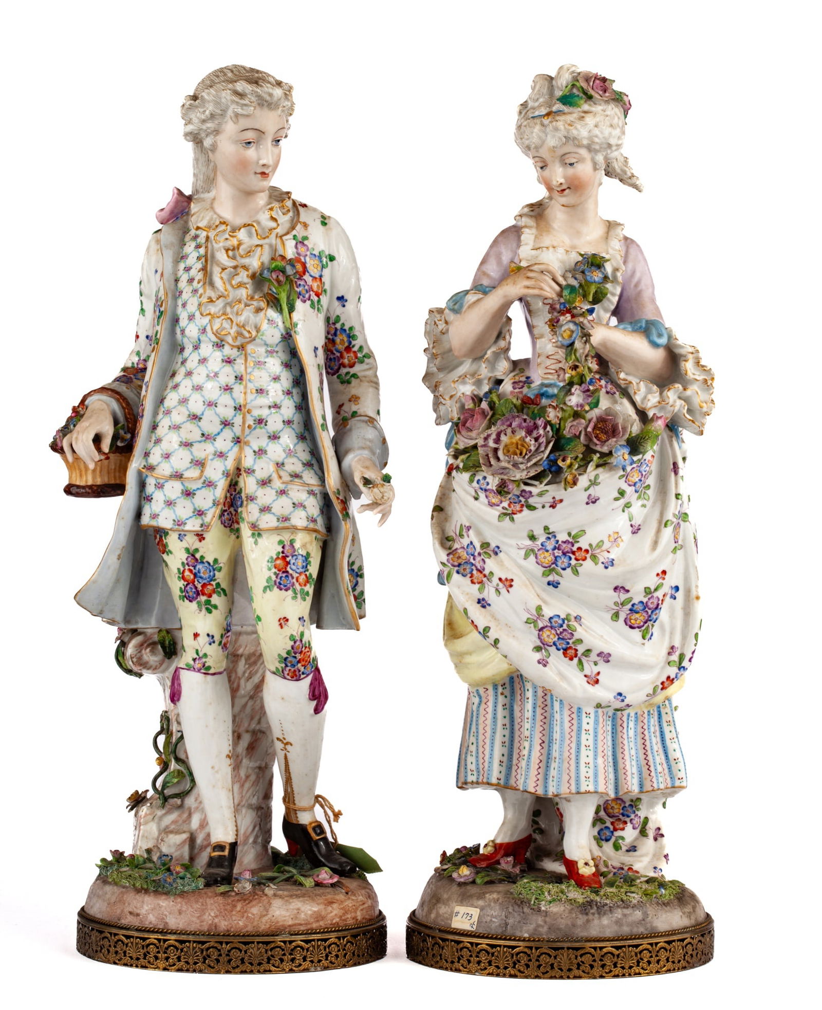 PAIR (Late 19th c) CONTINENTAL PORCELAIN FIGURINES (1 of 5)