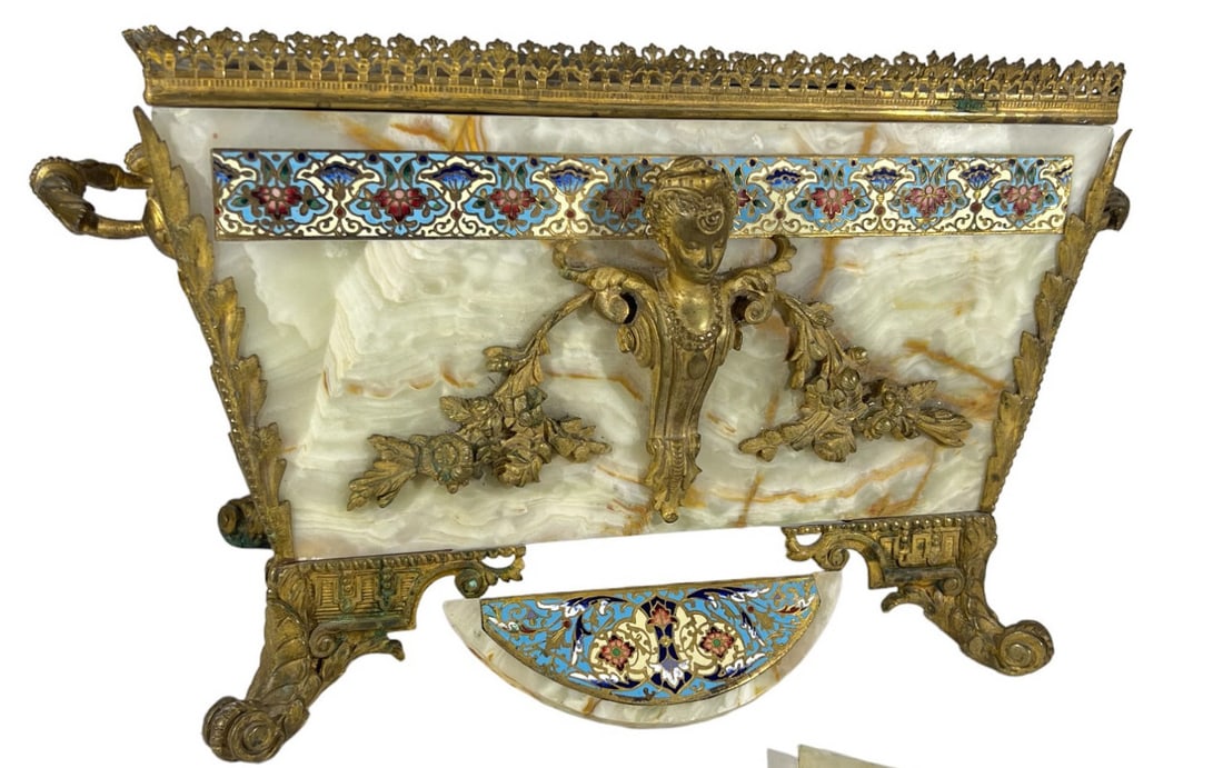 ONYX PLANTER with CHAMPLEVE and ORMOLU MOUNTS (1 of 9)