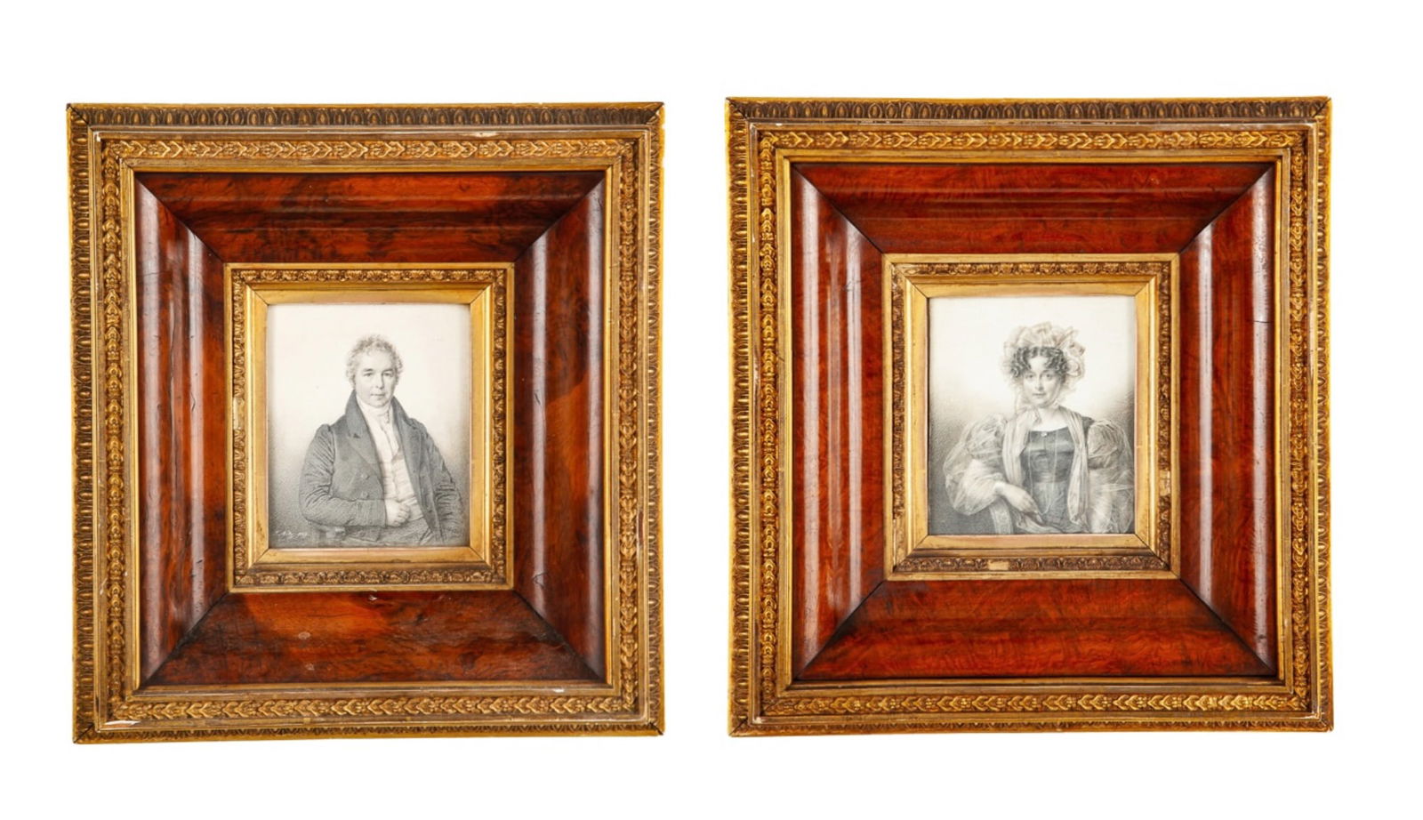 EUROPEAN COUPLE  (Biedermeier Period 19th c) (1 of 17)