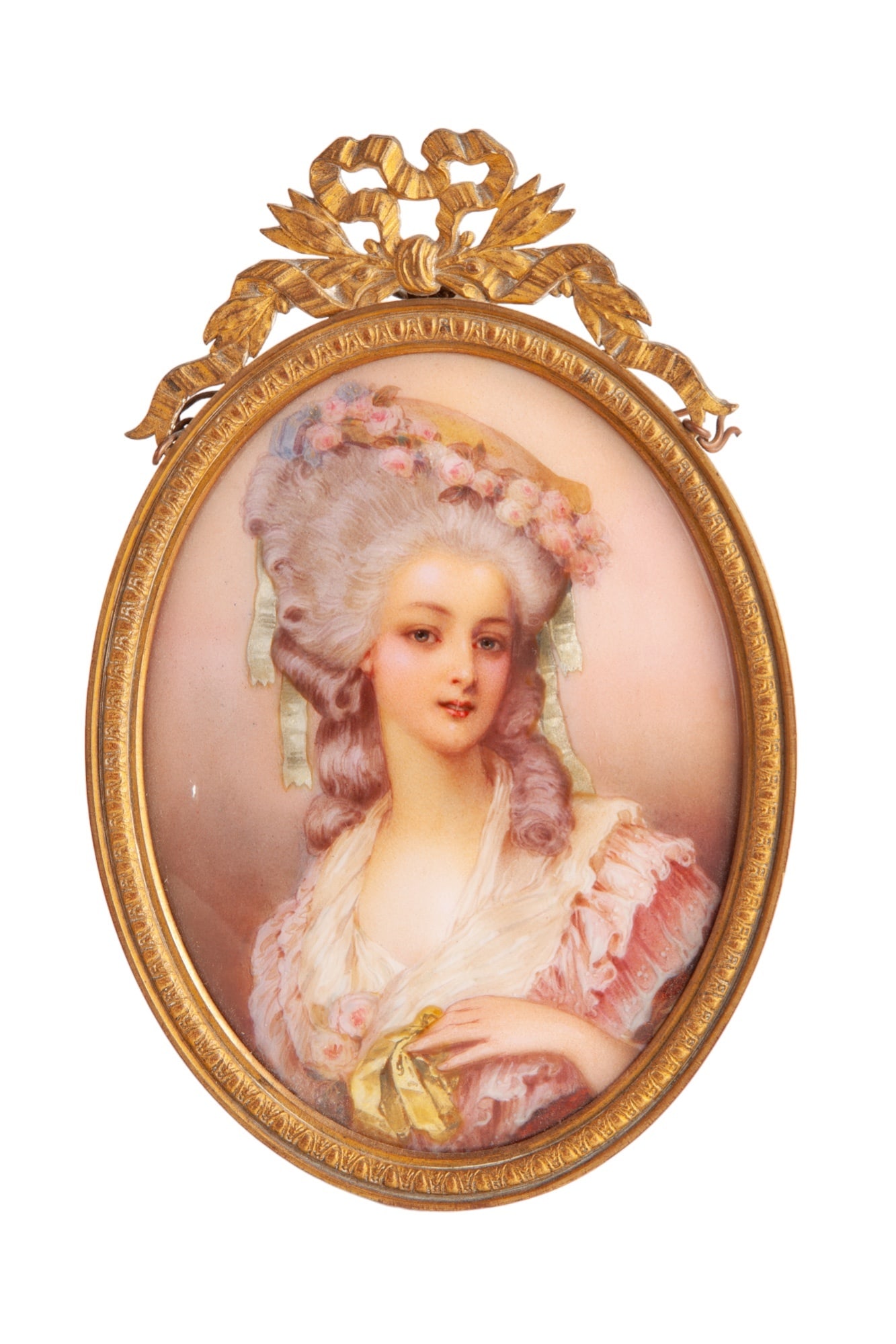 (19th c) SIGNED HAND PAINTED ENAMEL PLAQUE (1 of 9)