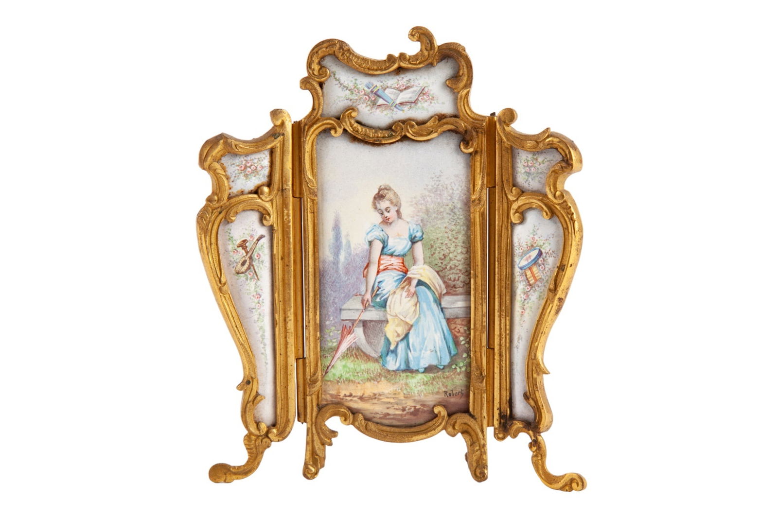 MINIATURE FRENCH ENAMELED SCREEN (1 of 12)
