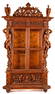 RENAISSANCE REVIVAL WALNUT & MAHOGANY BOOKCASE