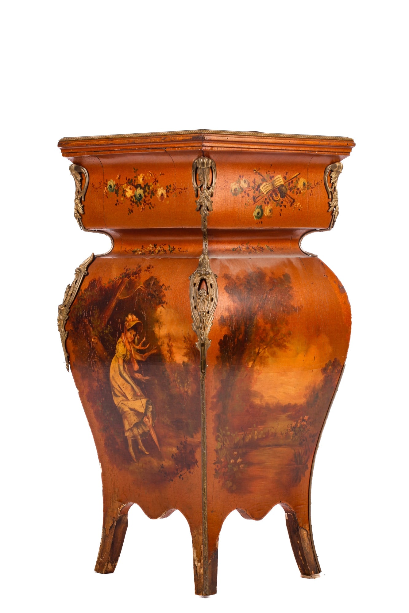 HAND PAINTED FRENCH STAND with ORMOLU MOUNTS (1 of 20)