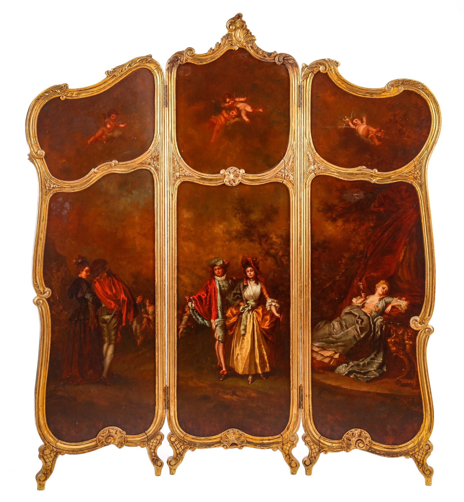LOUIS XV STYLE (3) PANEL SCREEN (1 of 20)