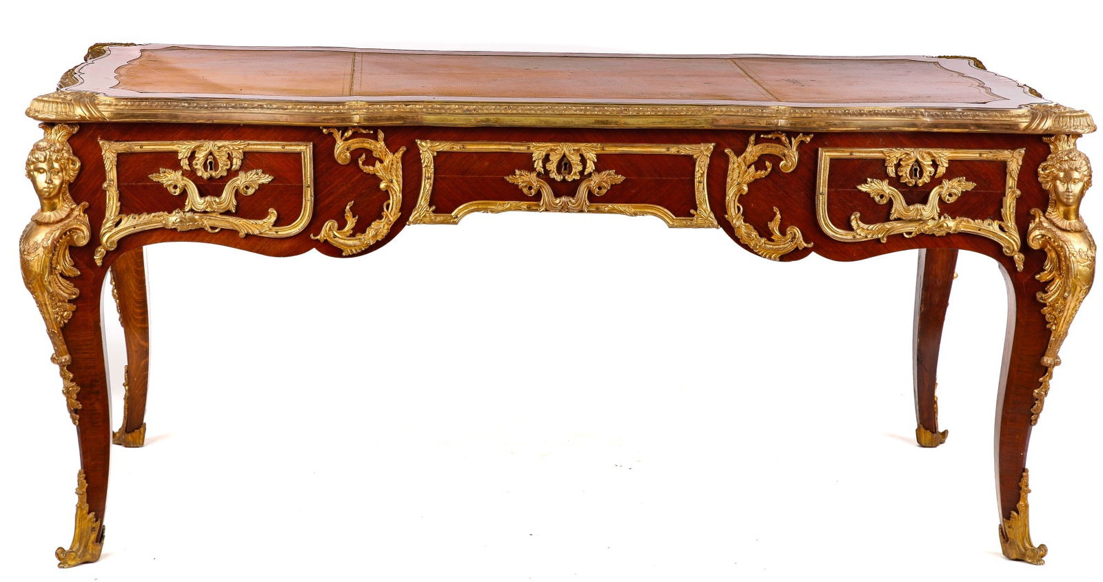 (Late 19th c) LOUIS XV STYLE BUREAU PLAT DESK (1 of 20)