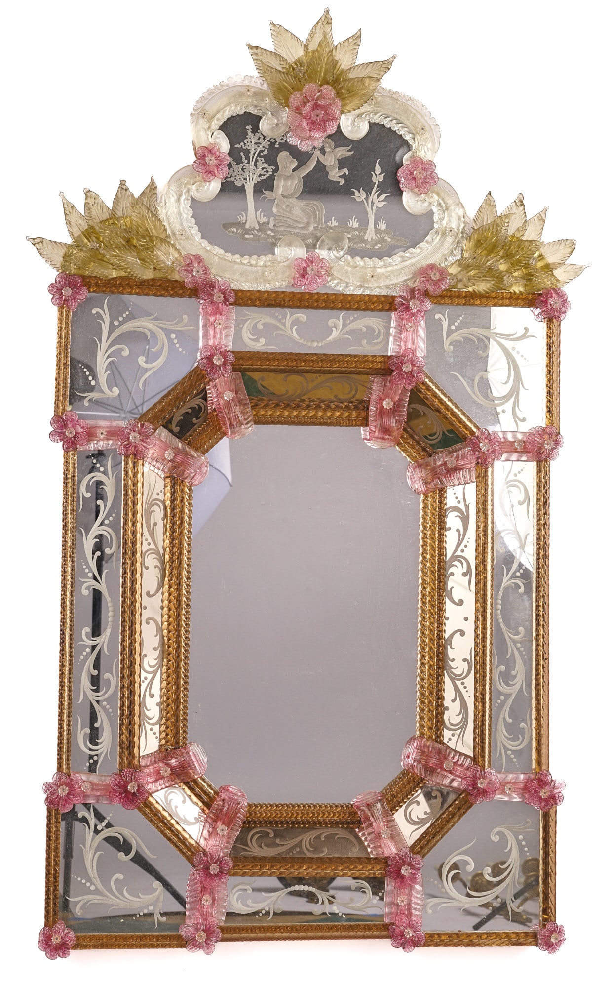 (20th c) VENETIAN GLASS MIRROR (1 of 10)
