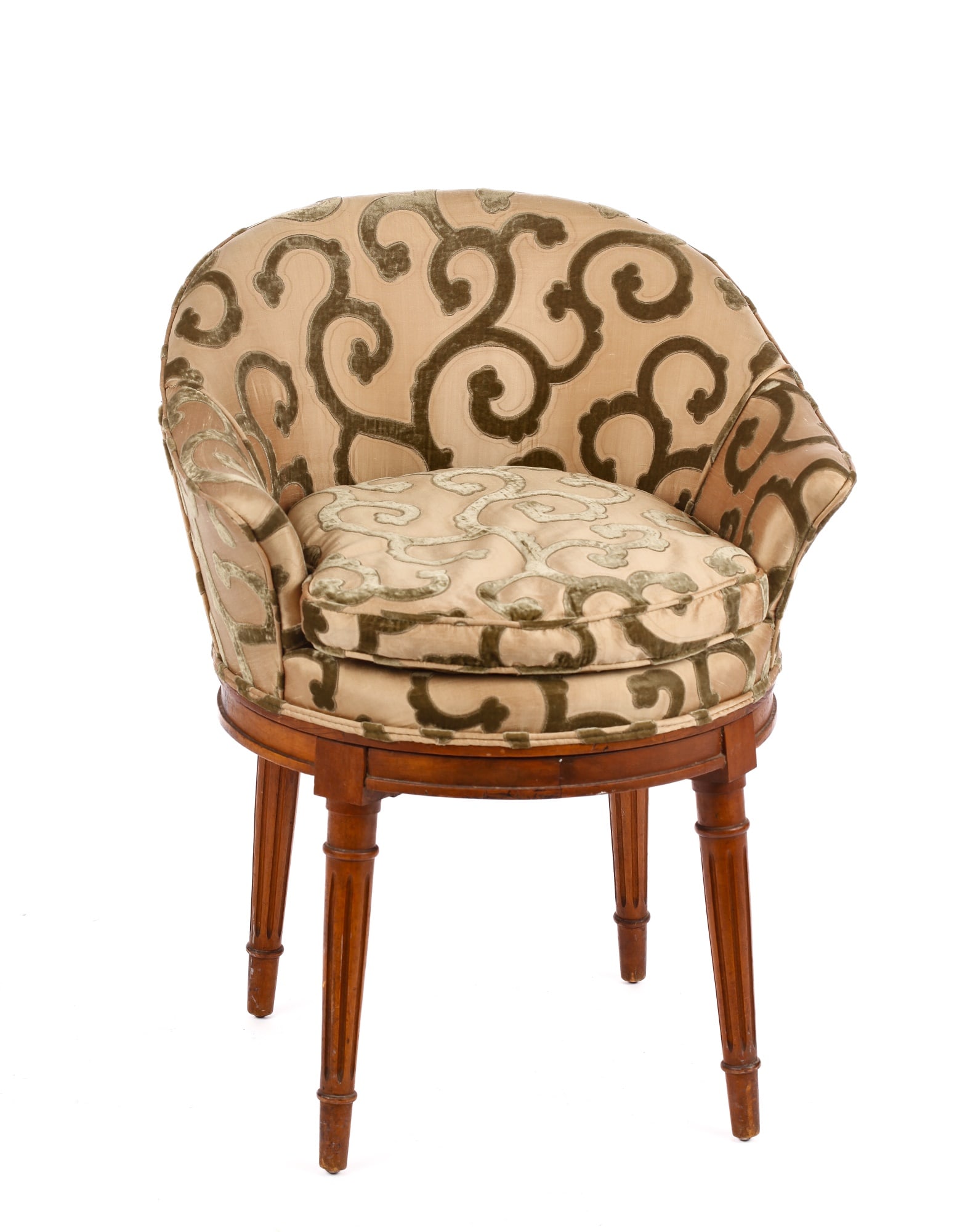FRENCH CUSTOM UPHOLSTERED VANITY CHAIR (1 of 8)