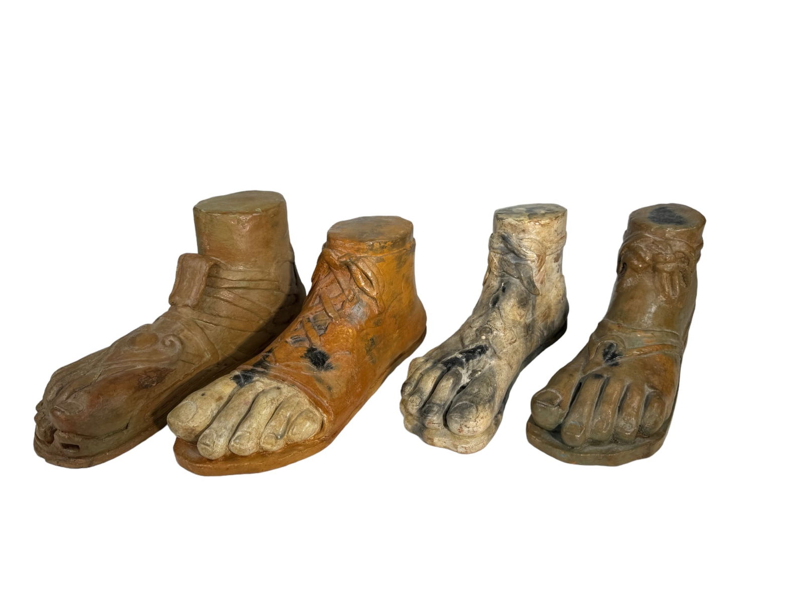 (4) ROMAN TERRA COTTA FEET in SANDALS (1 of 13)