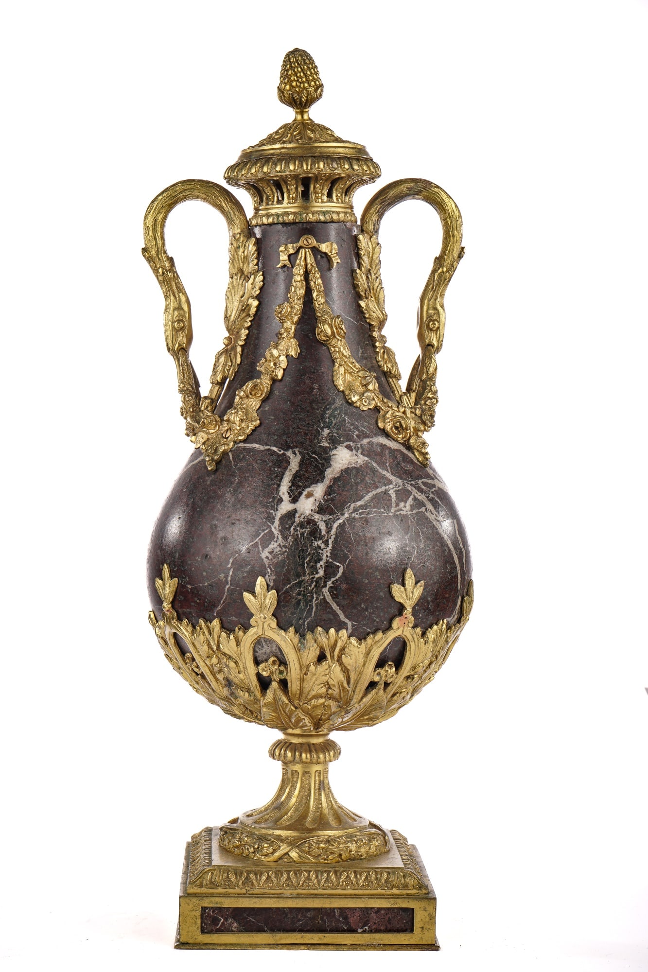 SOLID MARBLE URN with ORMOLU MOUNTS (1 of 13)