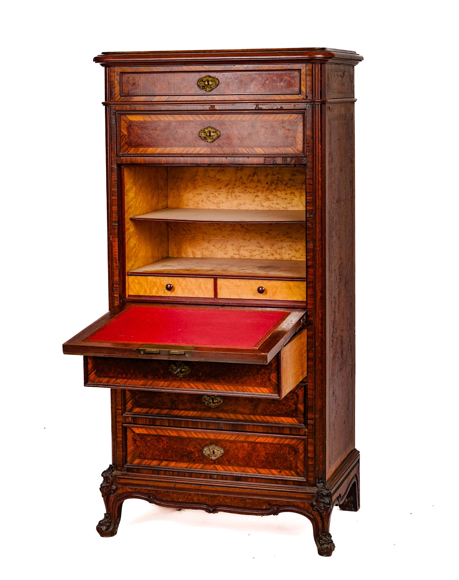 (19th c) FRENCH ABATTANTE SECRETARY DESK (1 of 16)