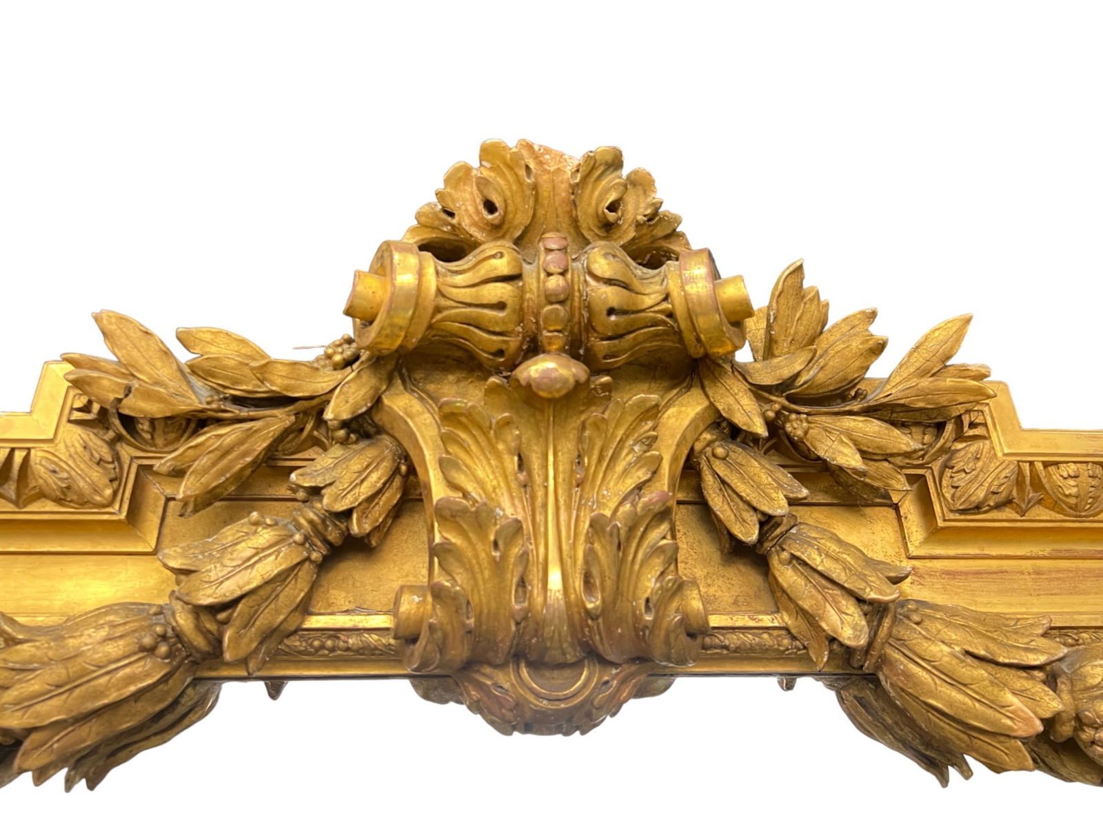 GRAND (19th c) CARVED & GILT FRENCH MIRROR (1 of 9)