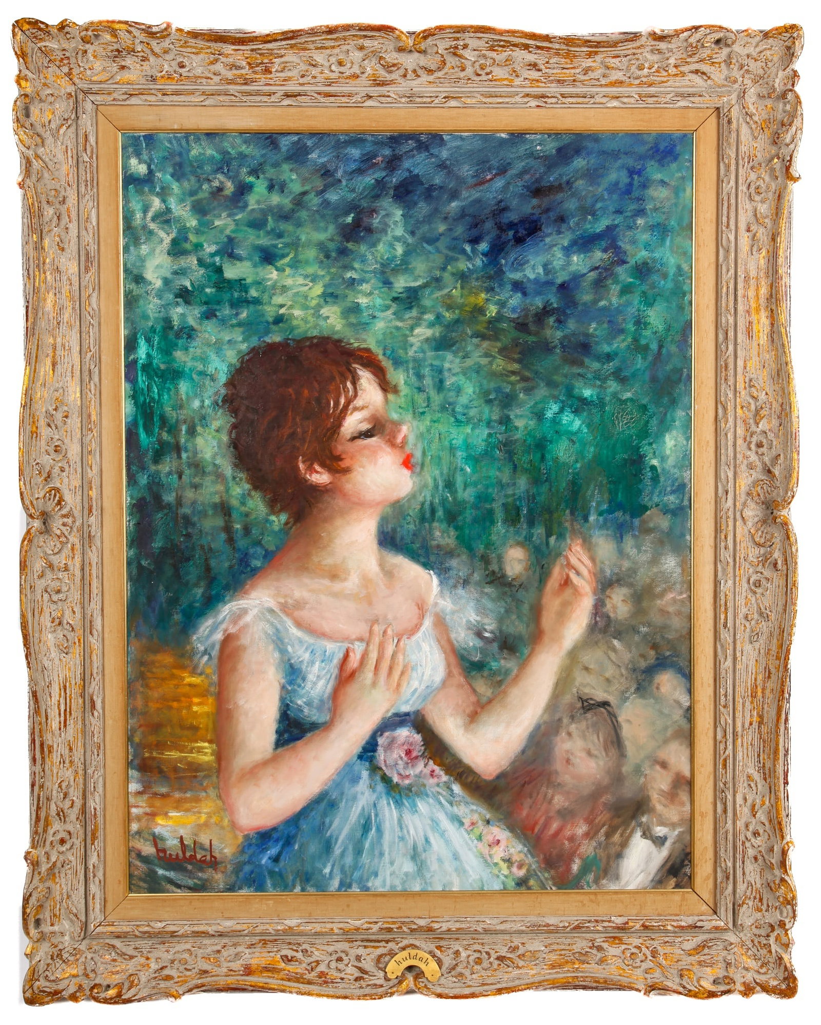 HULDAH JEFFE (1901-2001): "Young Performance" oil on canvas 40 x 30 inches signed, framed 51 x 40 inches (overall)