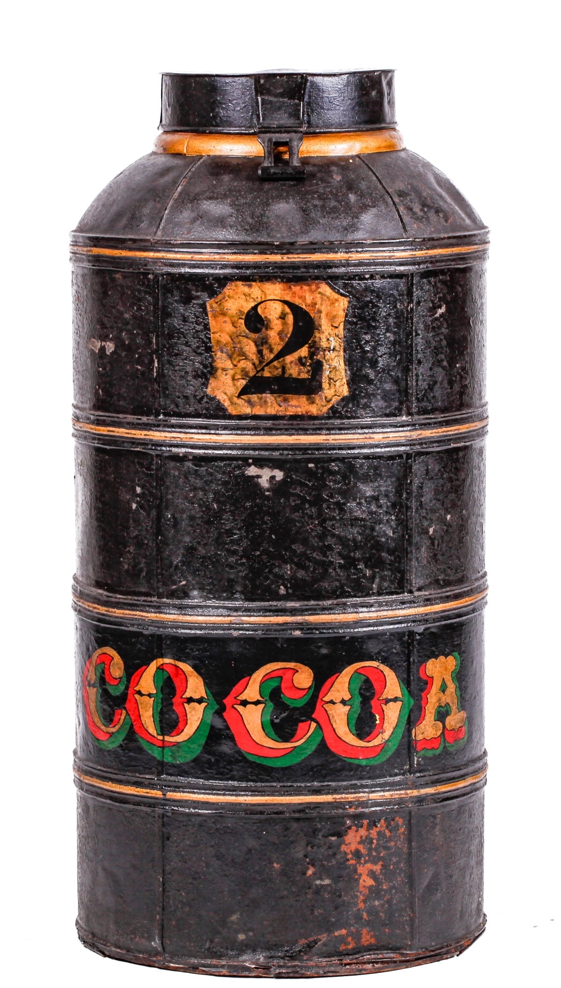 (19th c) ENGLISH TOLE COCOA CONTAINER NO 2 (1 of 9)