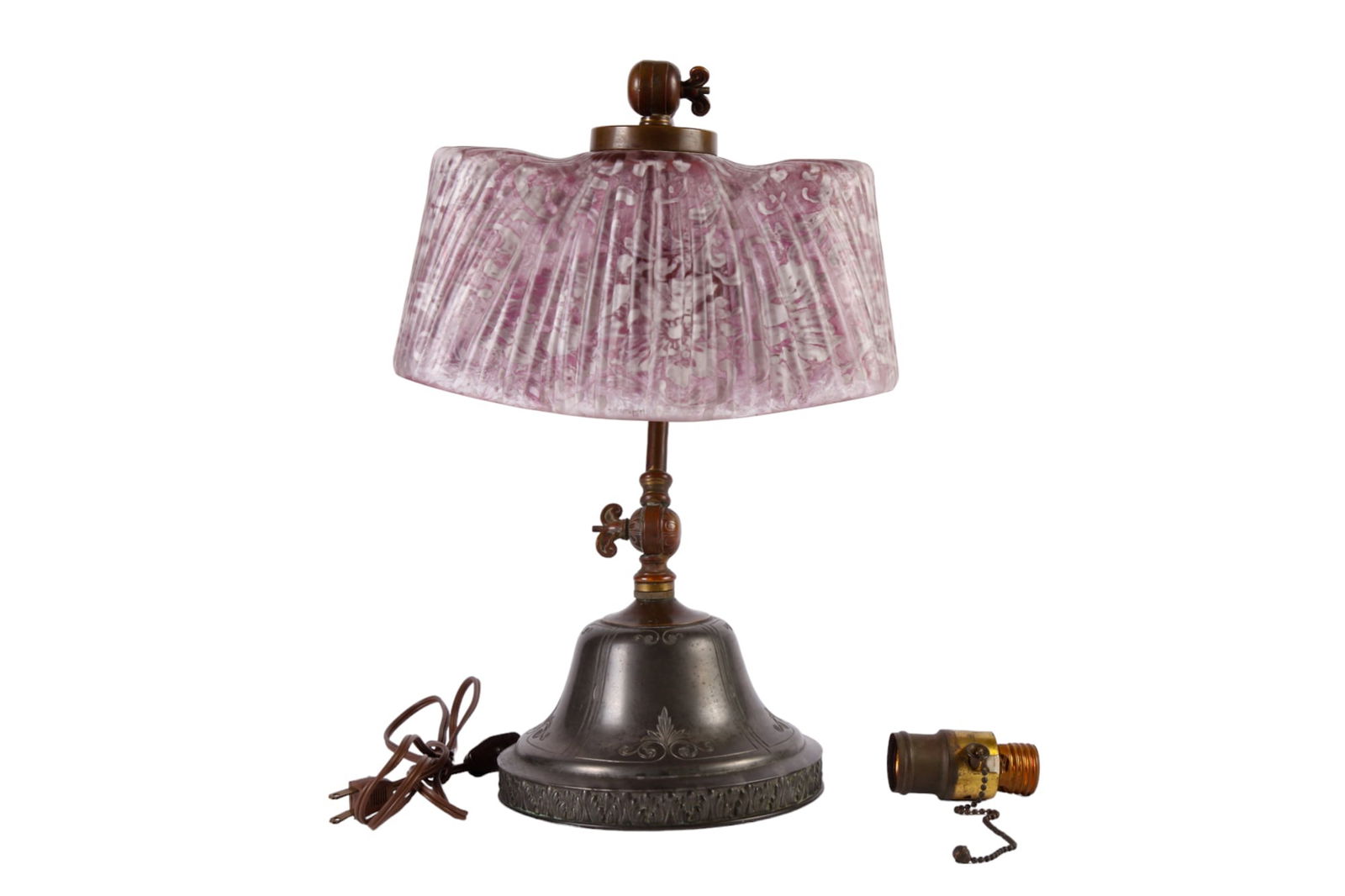 UNSIGNED HANDEL  BRONZE DESK LAMP (1 of 10)