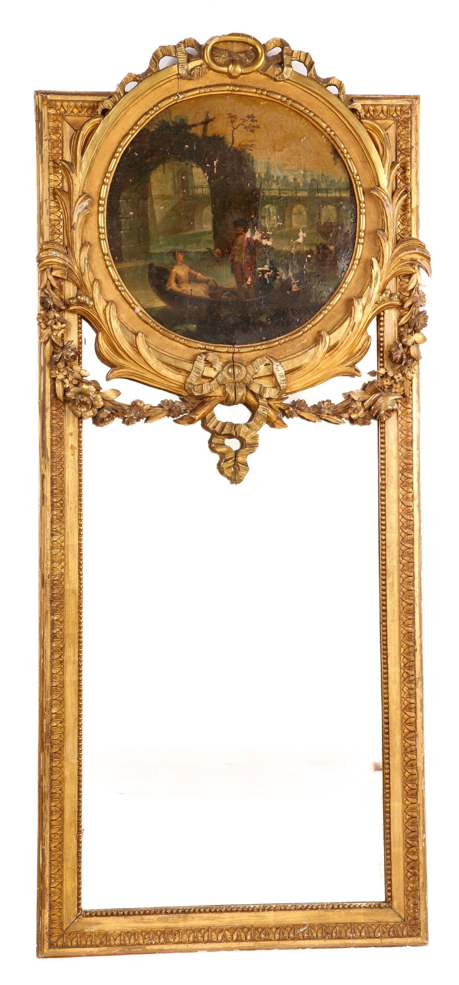 (19th c) FRENCH CARVED and GILT BALL ROOM MIRROR (1 of 13)