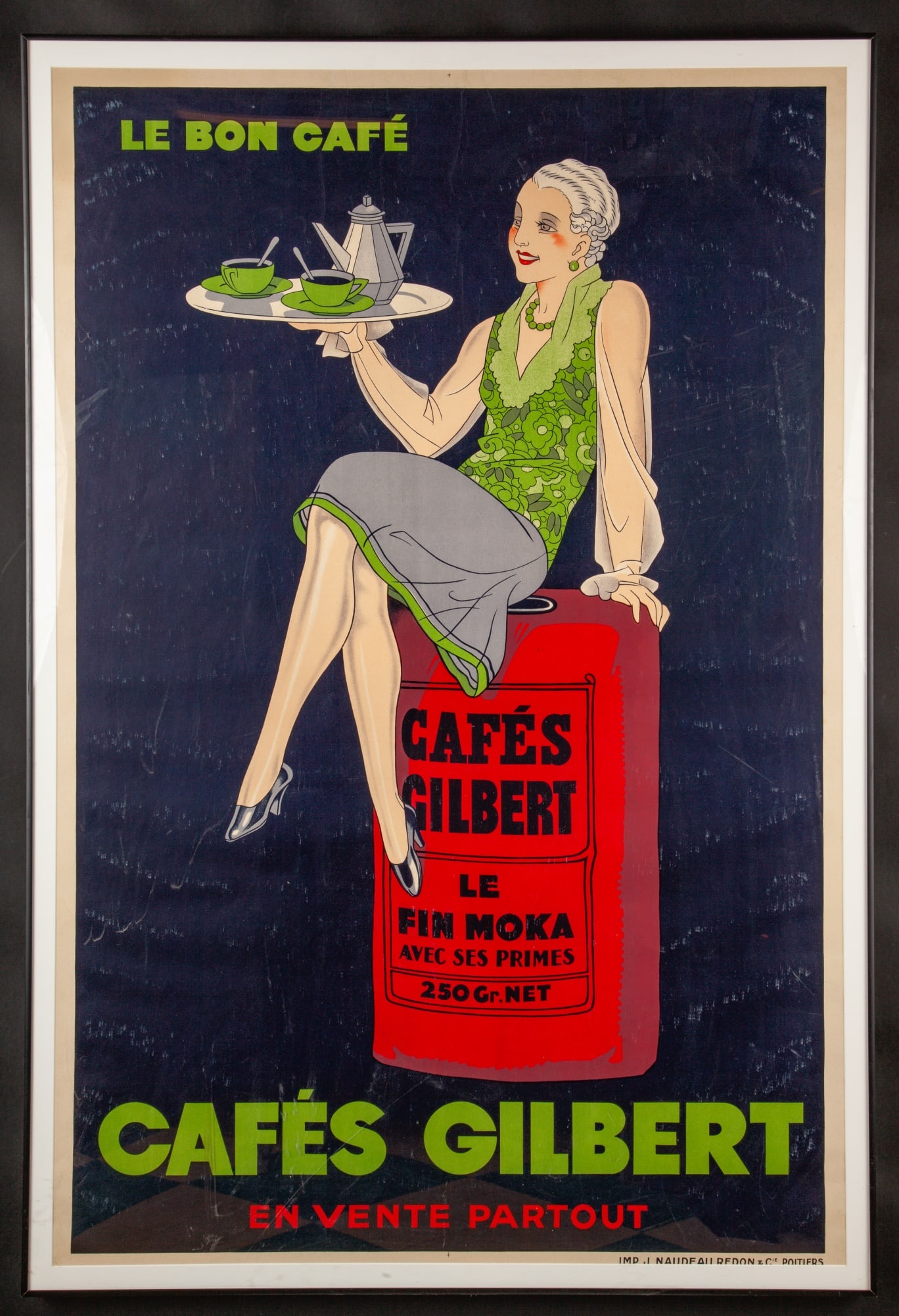 CAFE GILBERT by J NAUDE AU REDON VINTAGE BROADSIDE (1 of 10)