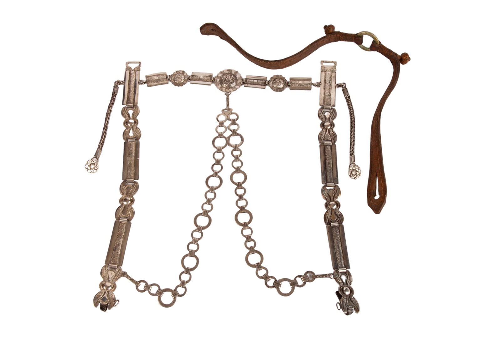 (19th c) ARGENTINA SILVER GAUCHO HORSE BRIDLE (1 of 19)