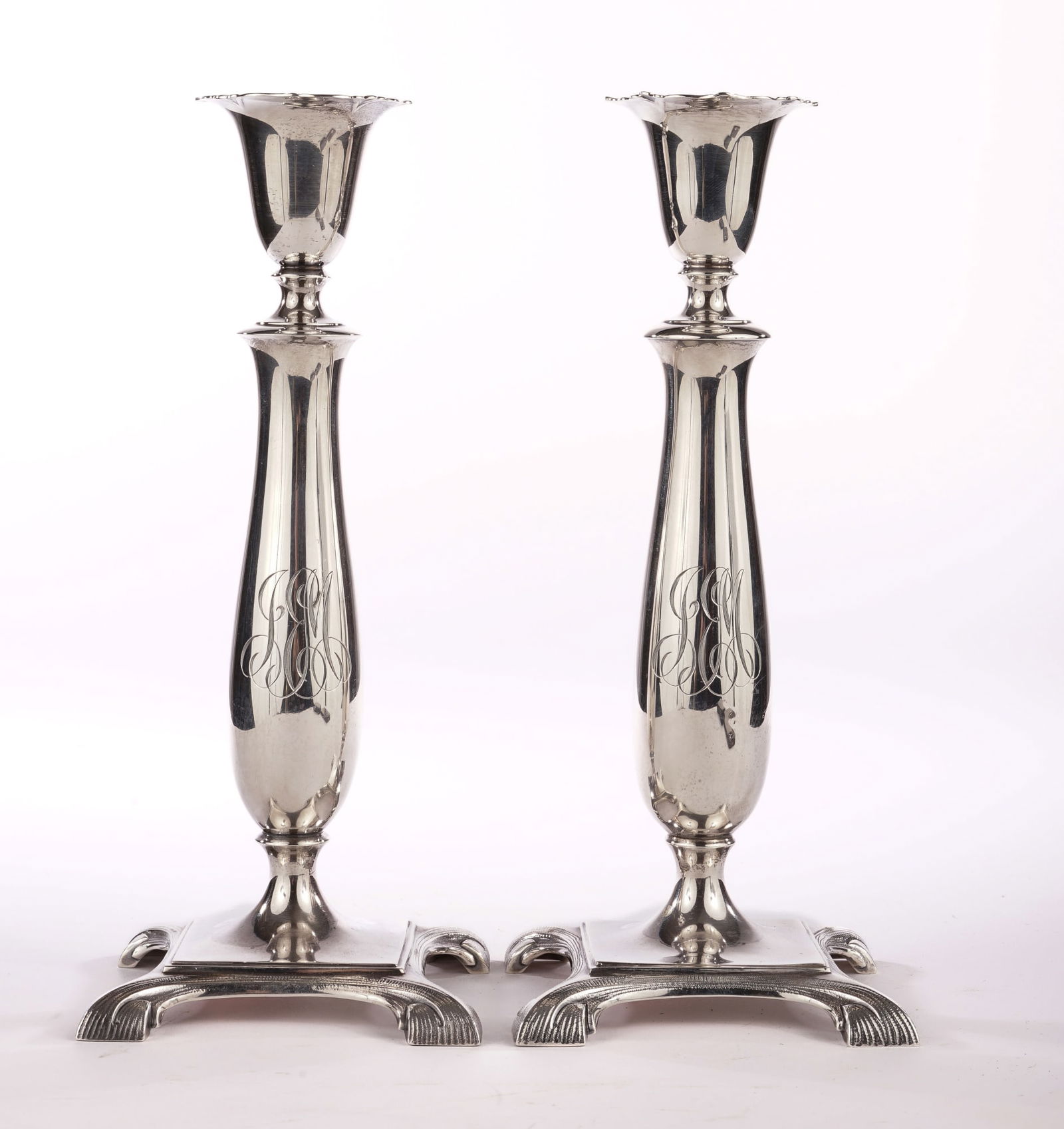 PAIR of TIFFANY & CO STERLING SILVER CANDLESTICKS (1 of 8)