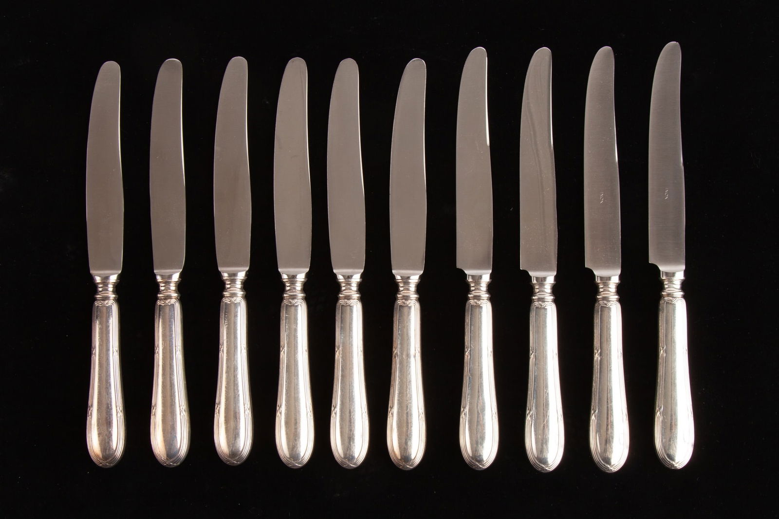 SET of (10) STERLING SILVER HANDLED KNIVES (1 of 8)