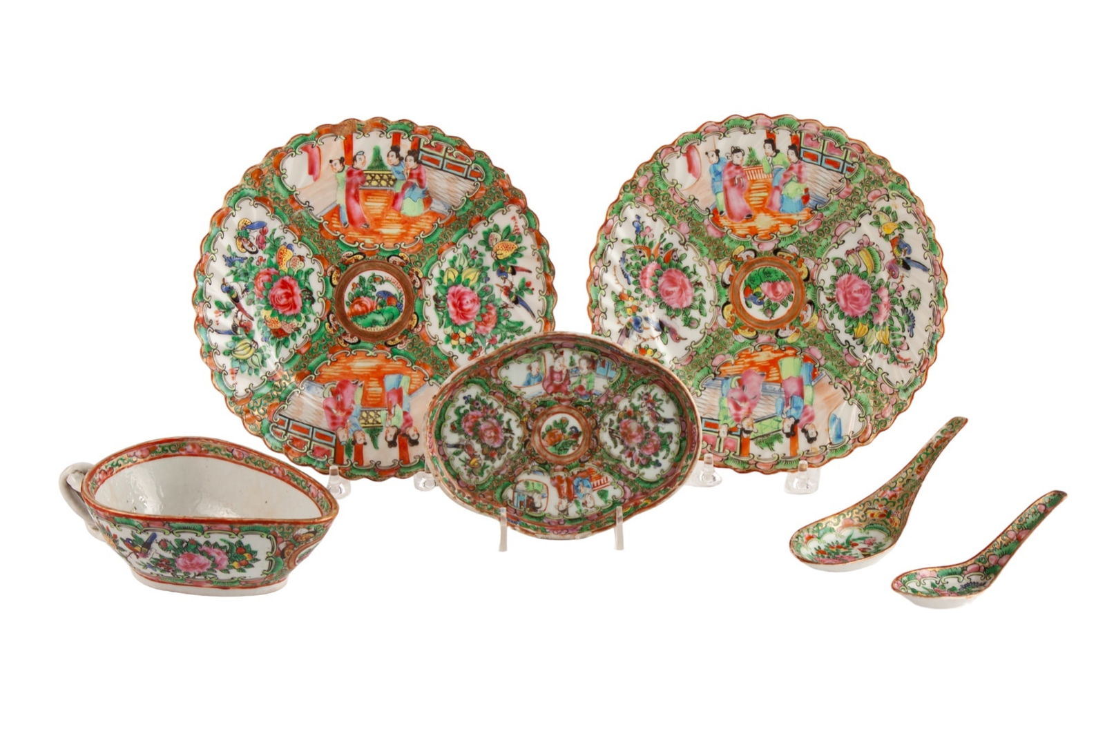 GROUPING of (19th c) ROSE MEDALLION CHINA (1 of 16)