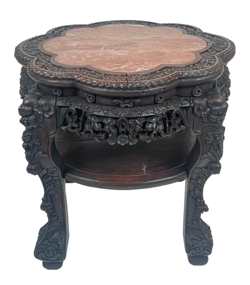 LOW (19th c) CHINESE PLANT STAND/SIDE TABLE (1 of 8)