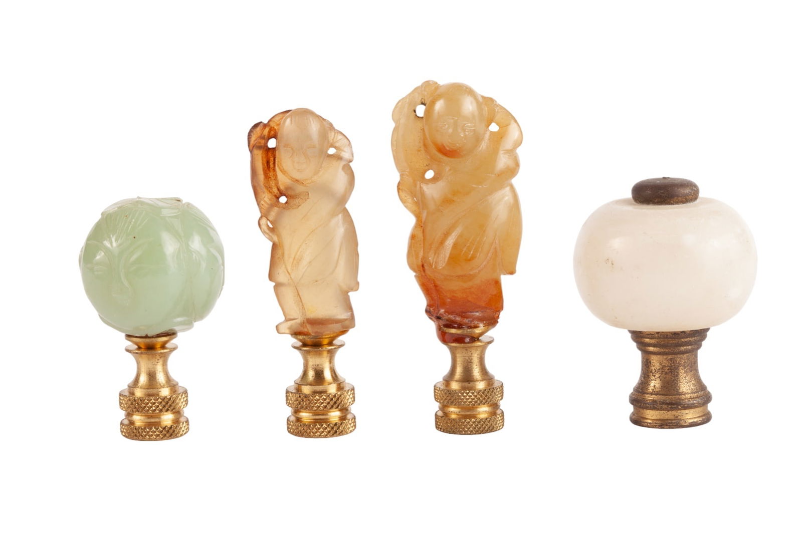 (4) CHINESE HARDSTONE FINIALS (1 of 6)