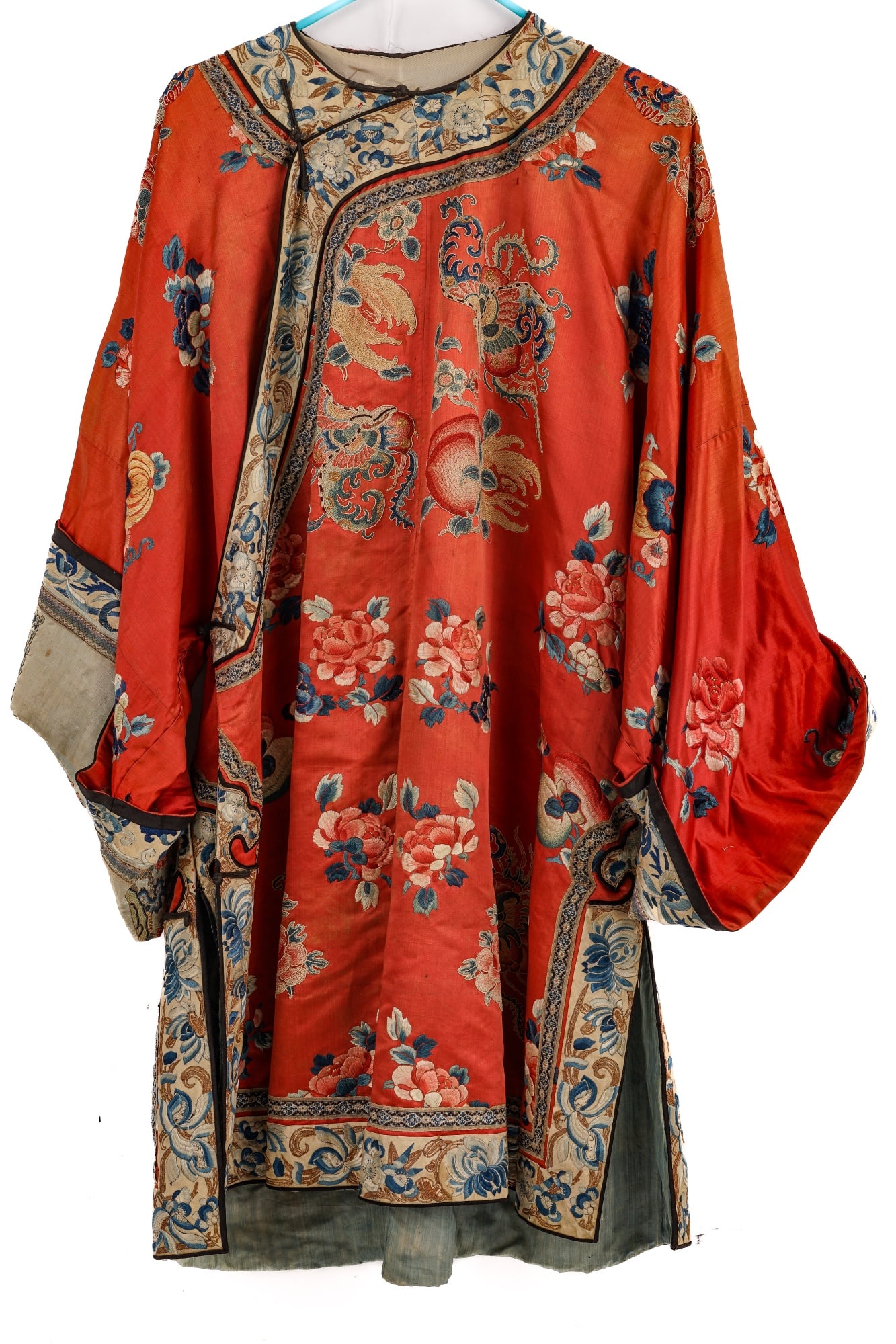 (19th c) CHINESE SILK EMBROIDERED ROBE (1 of 16)