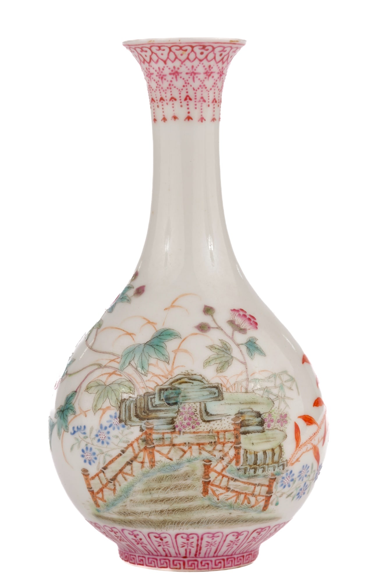 CHINESE EGGSHELL PORCELAIN BOTTLE VASE (1 of 10)