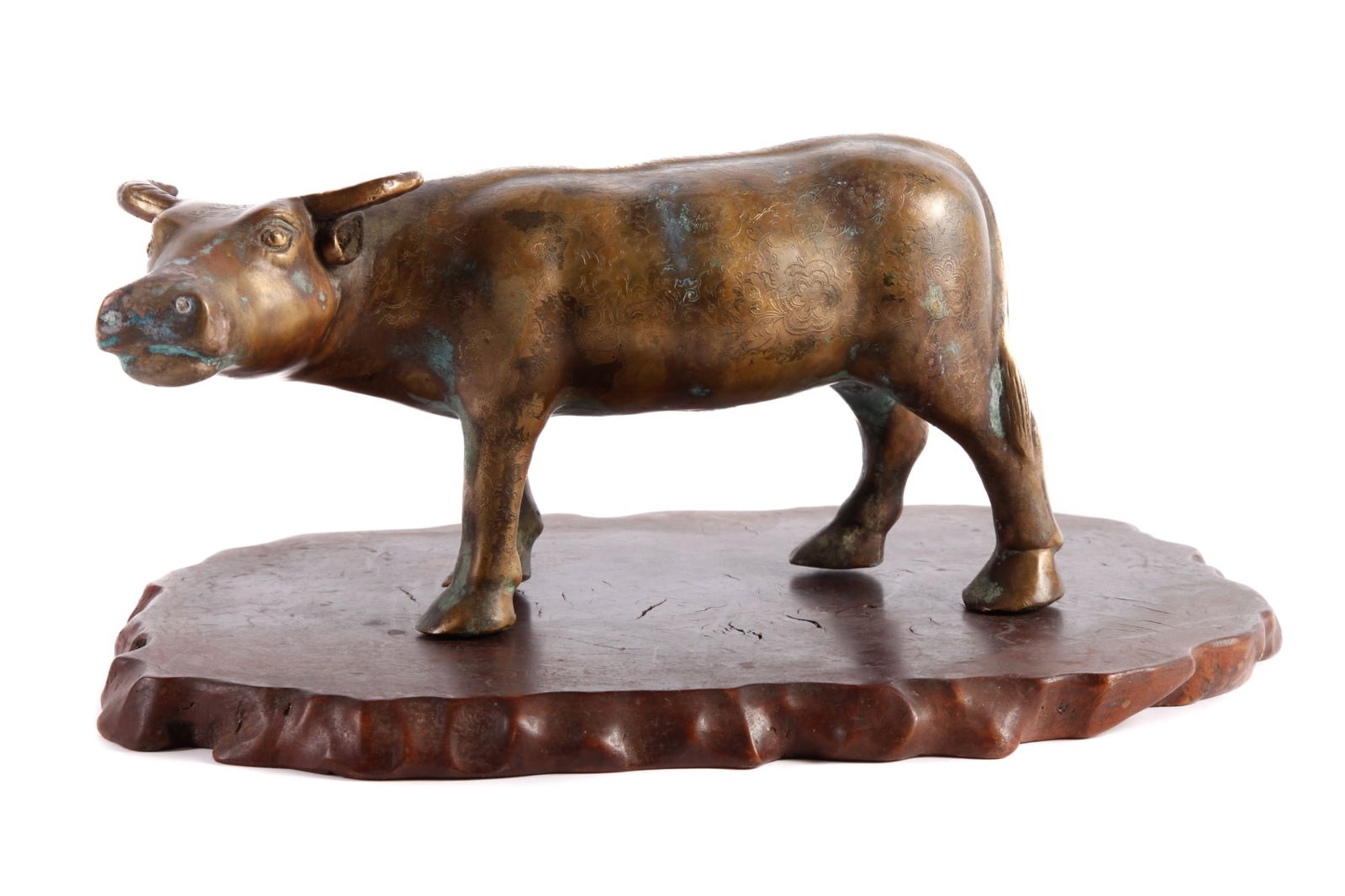 SIGNED (19th c) CHINESE BRONZE WATER BUFFALO (1 of 20)