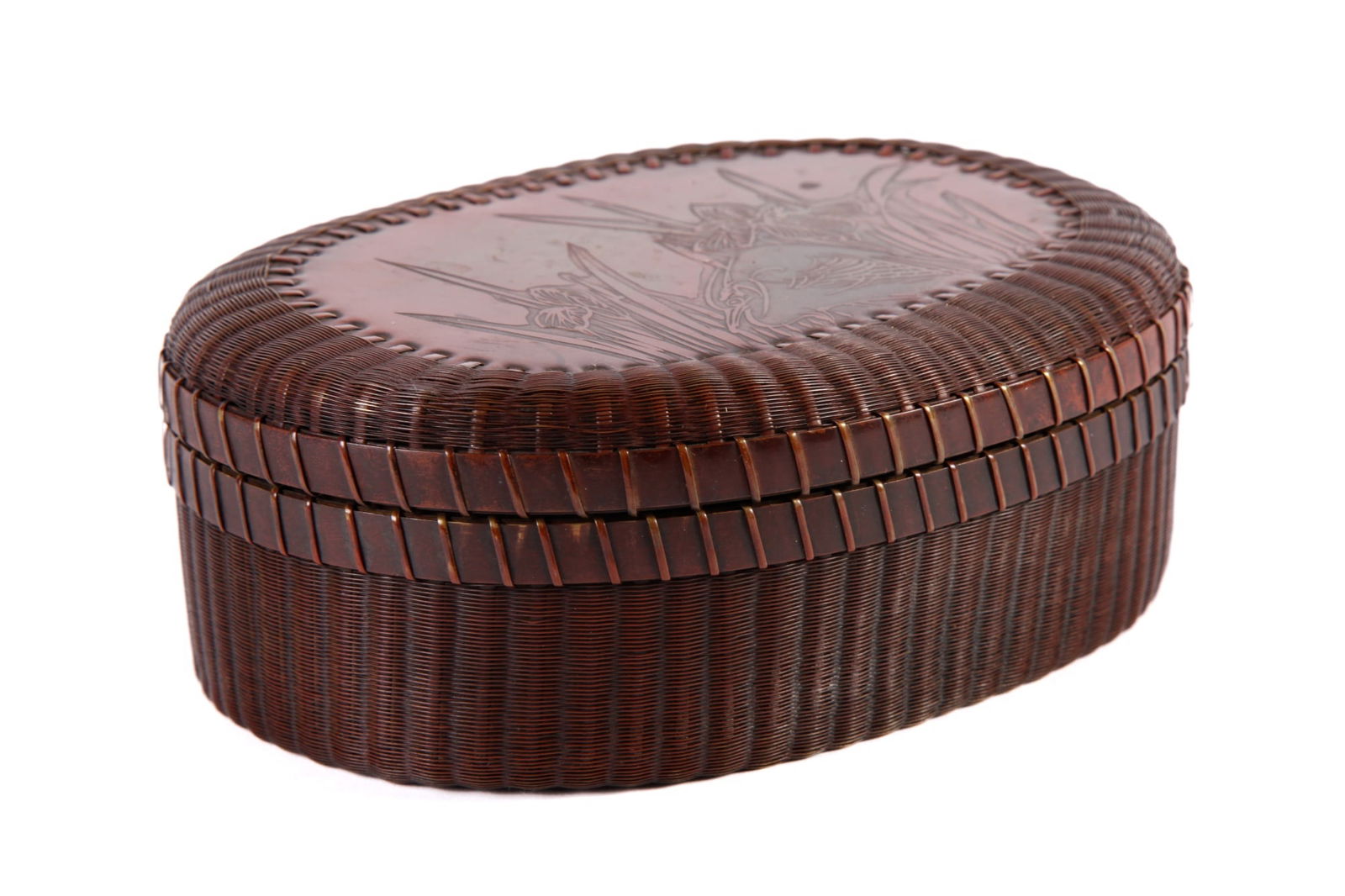 (Early 20th c) JAPANESE BRONZE COVERED BOX (1 of 9)