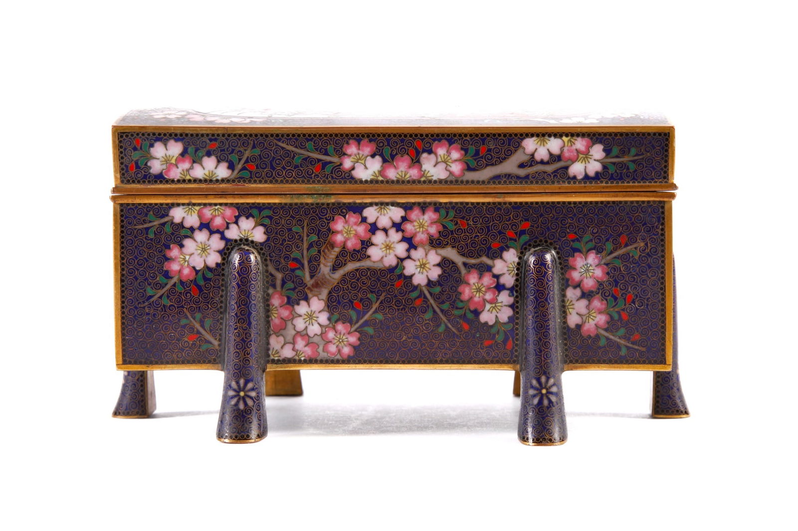 JAPANESE CLOISONNE FOOTED BOX w/ INABA MARK (1 of 16)