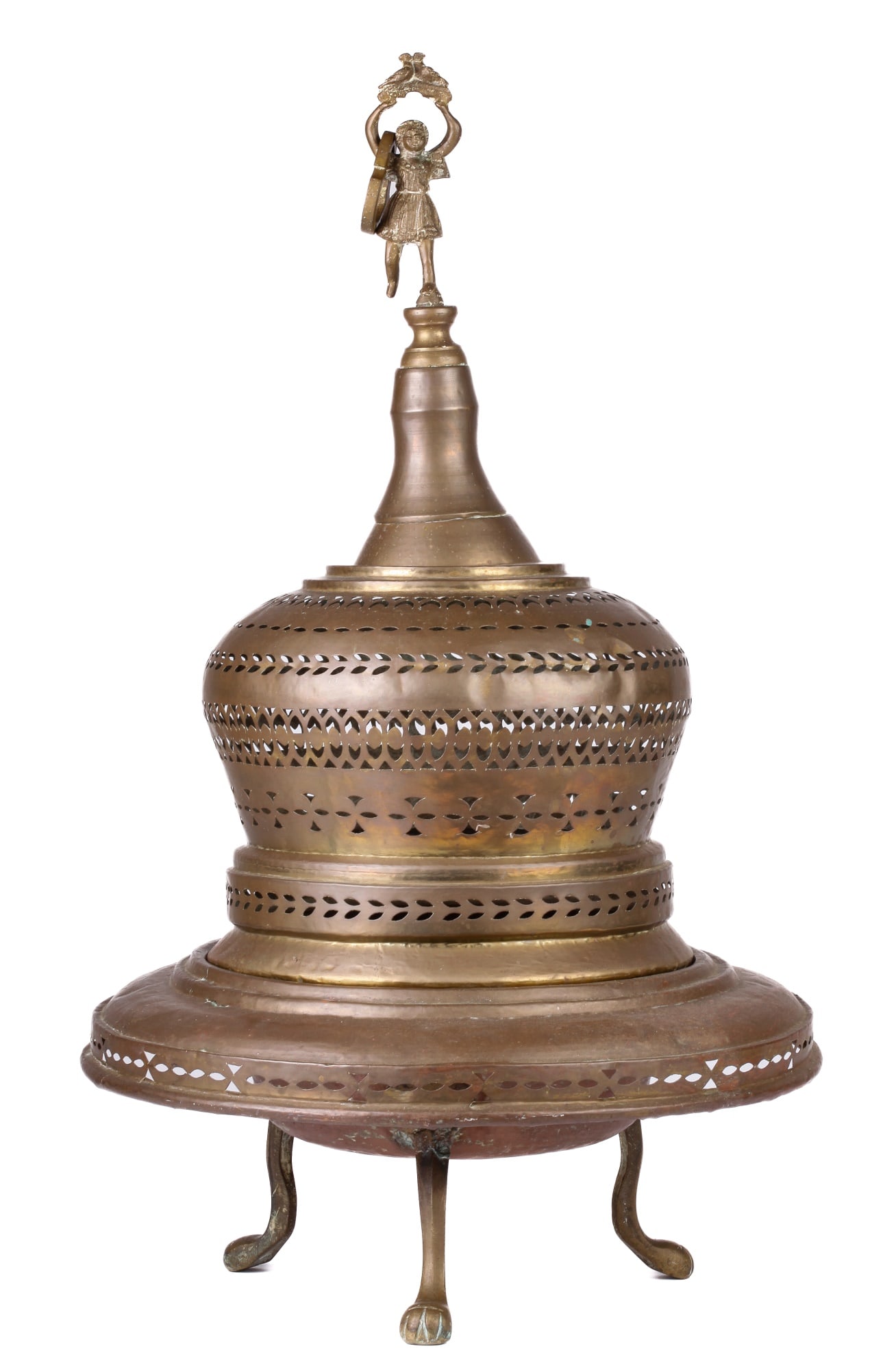 FIGURAL TURKISH BRASS BRAZIER (1 of 18)