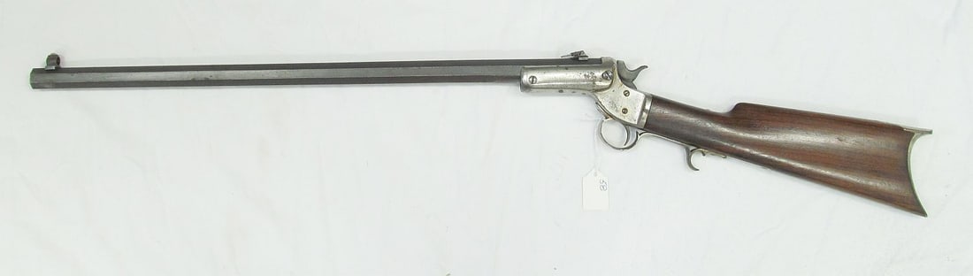 J. STEVENS TIPUP RIFLE 22: sn 2316, Matching numbers. Butte plate has initials. Chicopee Falls, Mass. 1864 Pat. Sept. 6, 1864.