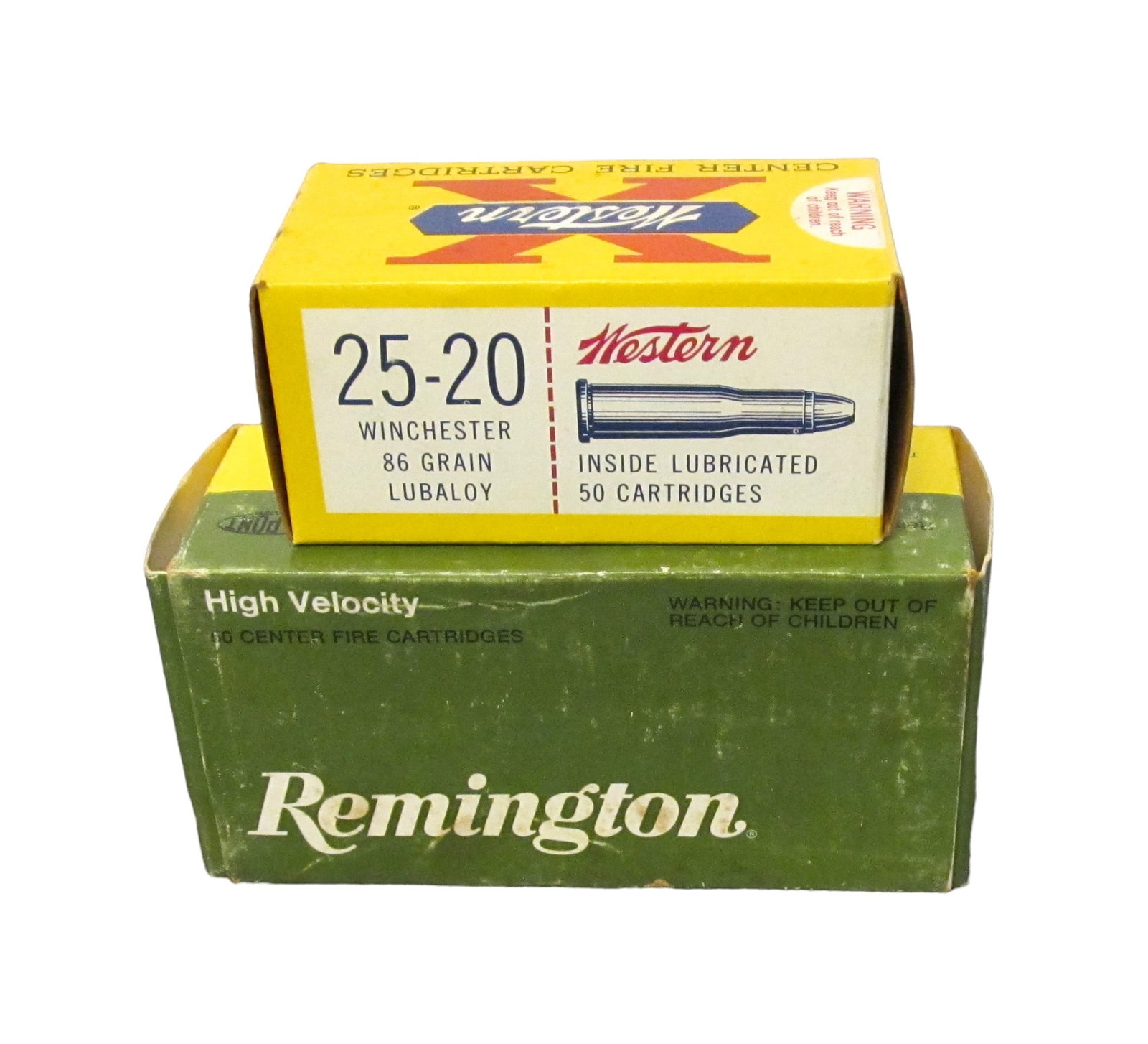 2 BOXES OF 25-25 CARTRIDGES WINCHESTER AND: WESTERN