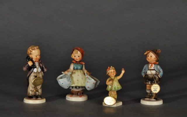 Lot of four Hummel's consisting of "Hello" TMK-7, : Lot of four Hummel's consisting of "Hello" TMK-7, "Forever Yours" MK-7, "Mothers Darling" TMK-6 and "Brother" TMK-7, tallest 5 7/8"
