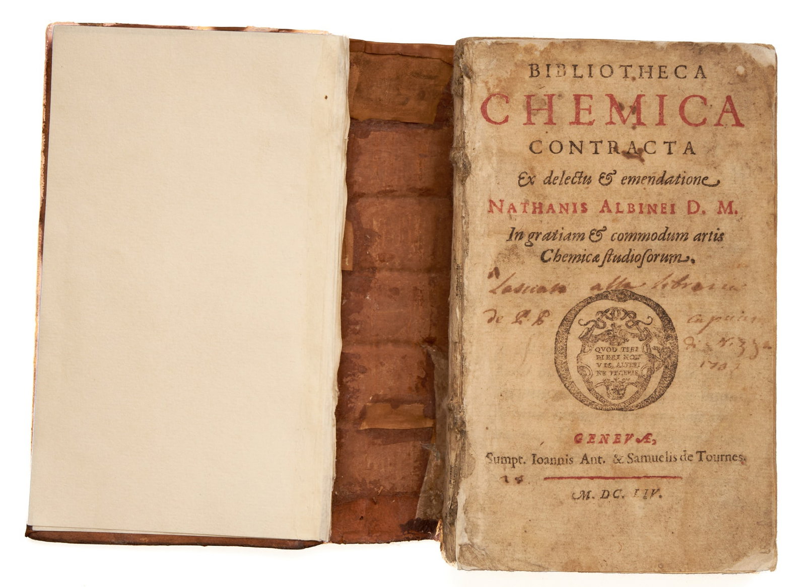 ALBINEUS, Nathan (Nathan d’Aubigné) (Nathan Aubigné de la Fosse): ALBINEUS, Nathan (Nathan d’Aubigné) (Nathan Aubigné de la Fosse) Bibliotheca Chemica Contracta Ex delectu & emendatione Nathanis Albinei D. M. In gratiam & commodum artis Chemica studi