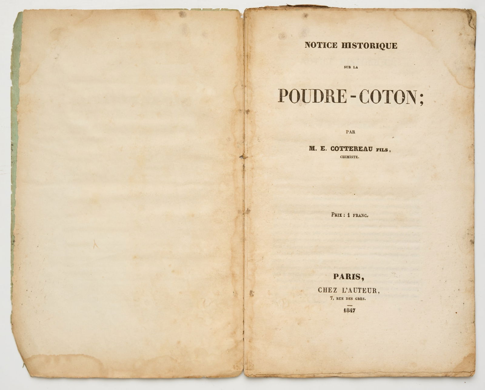 COTTEREAU, E. Fils, Chimiste (1 of 5)