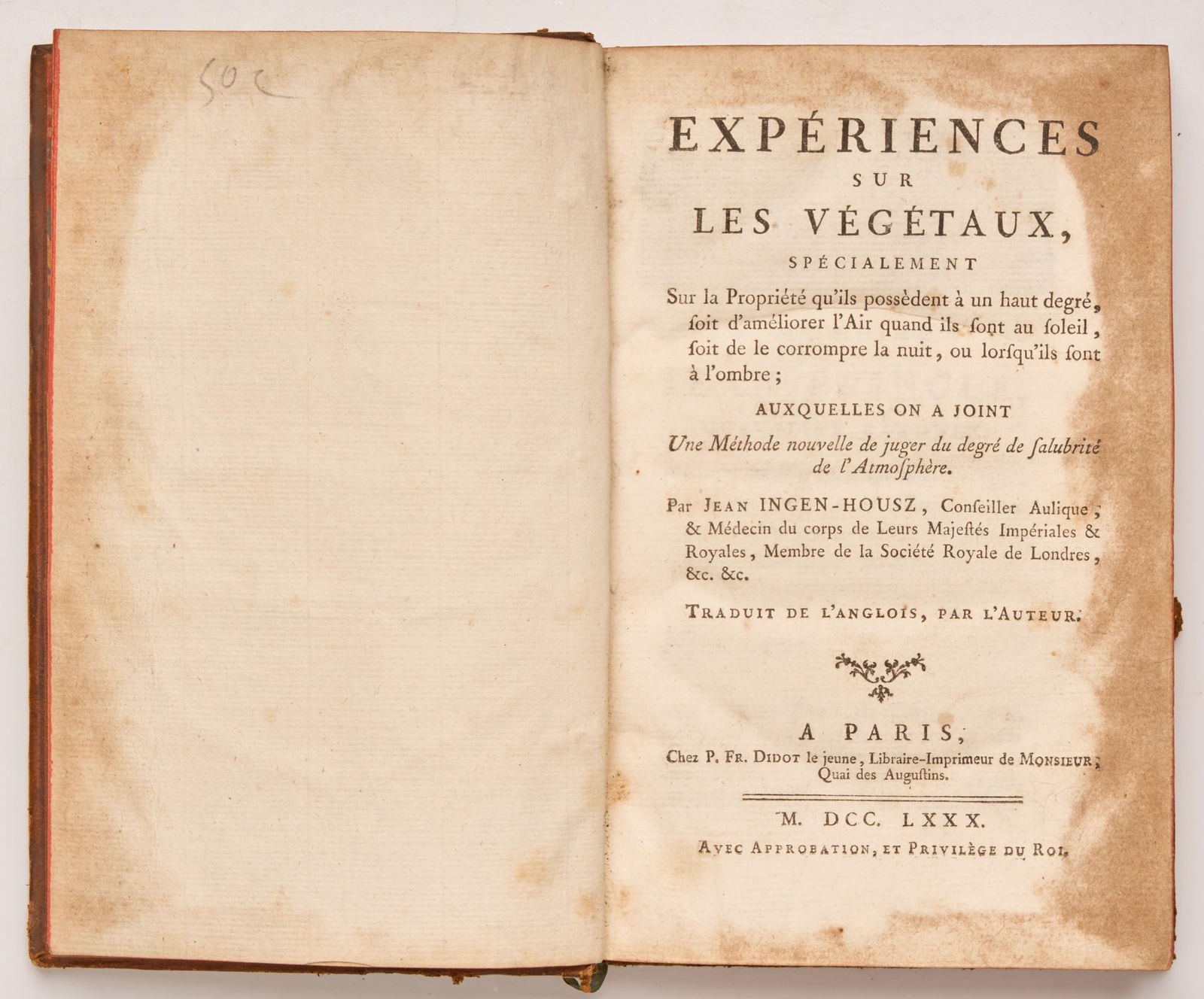 INGEN-HOUSZ, Jean (Ingenhousz, Jan) (1 of 7)