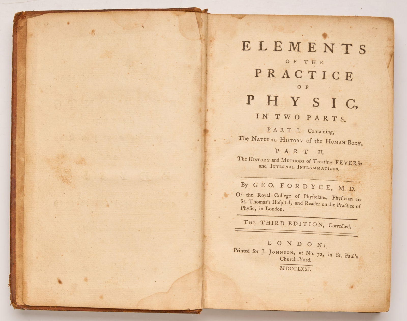 FORDYCE, George, M.D. (1 of 9)