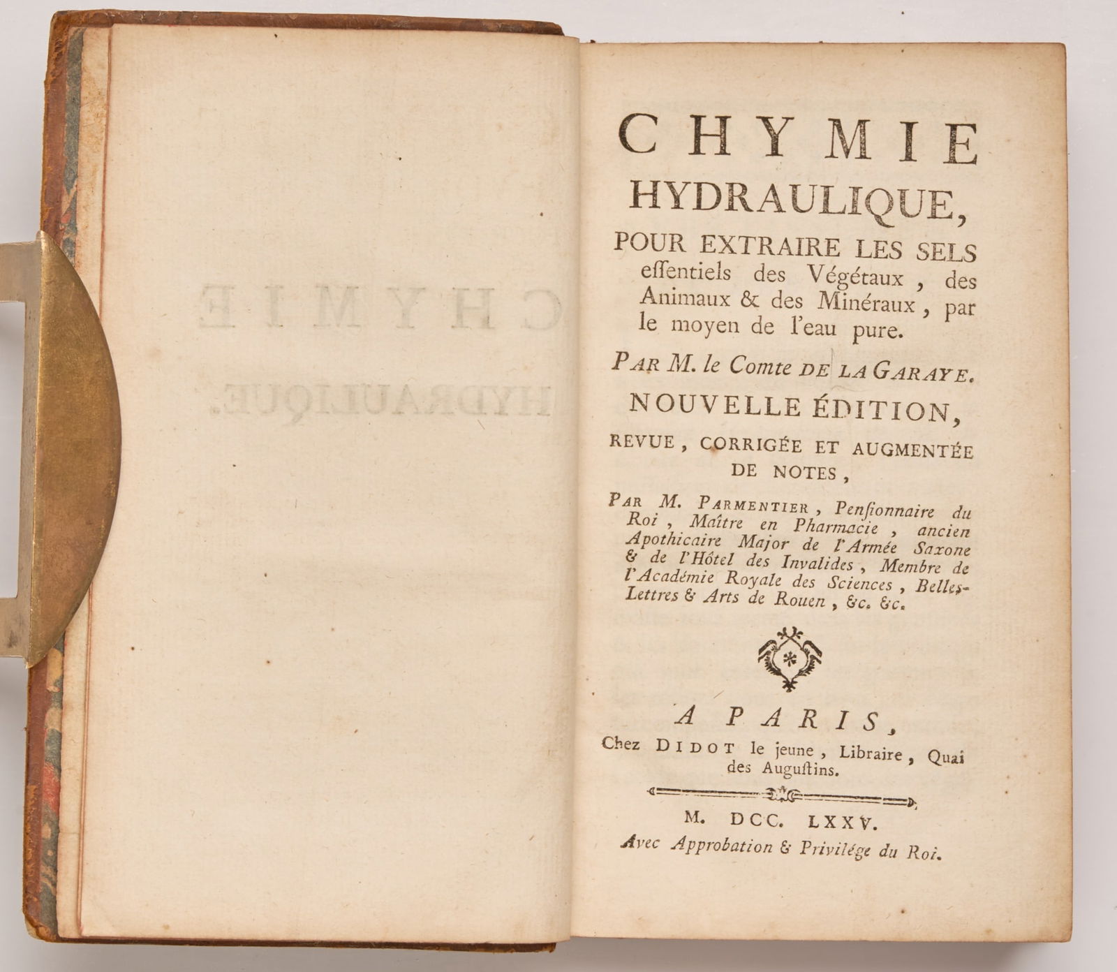 LA GARAYE, Claude Toussaint Marot, Comte de (PARMENTIER, Antoine Augustin) (1 of 6)