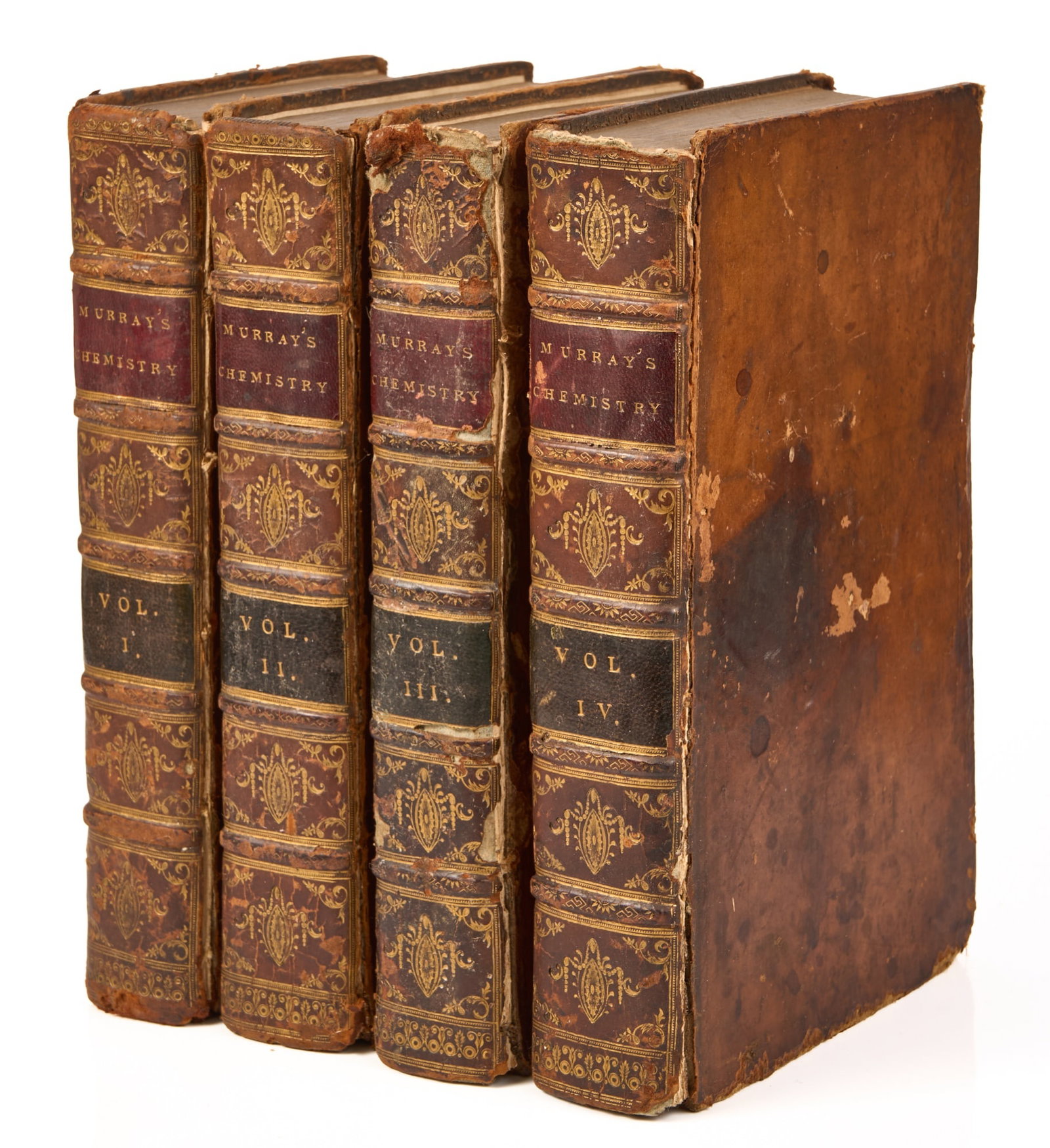 MURRAY, J. (John): A System of Chemistry Edinburgh: Longman, Hurst, Rees & Orme…., 1809 Second Edition 8vo, 4 volumes, cont. full calf, spines in compartments, gilt designs, maroon morocco labels, All volumes with