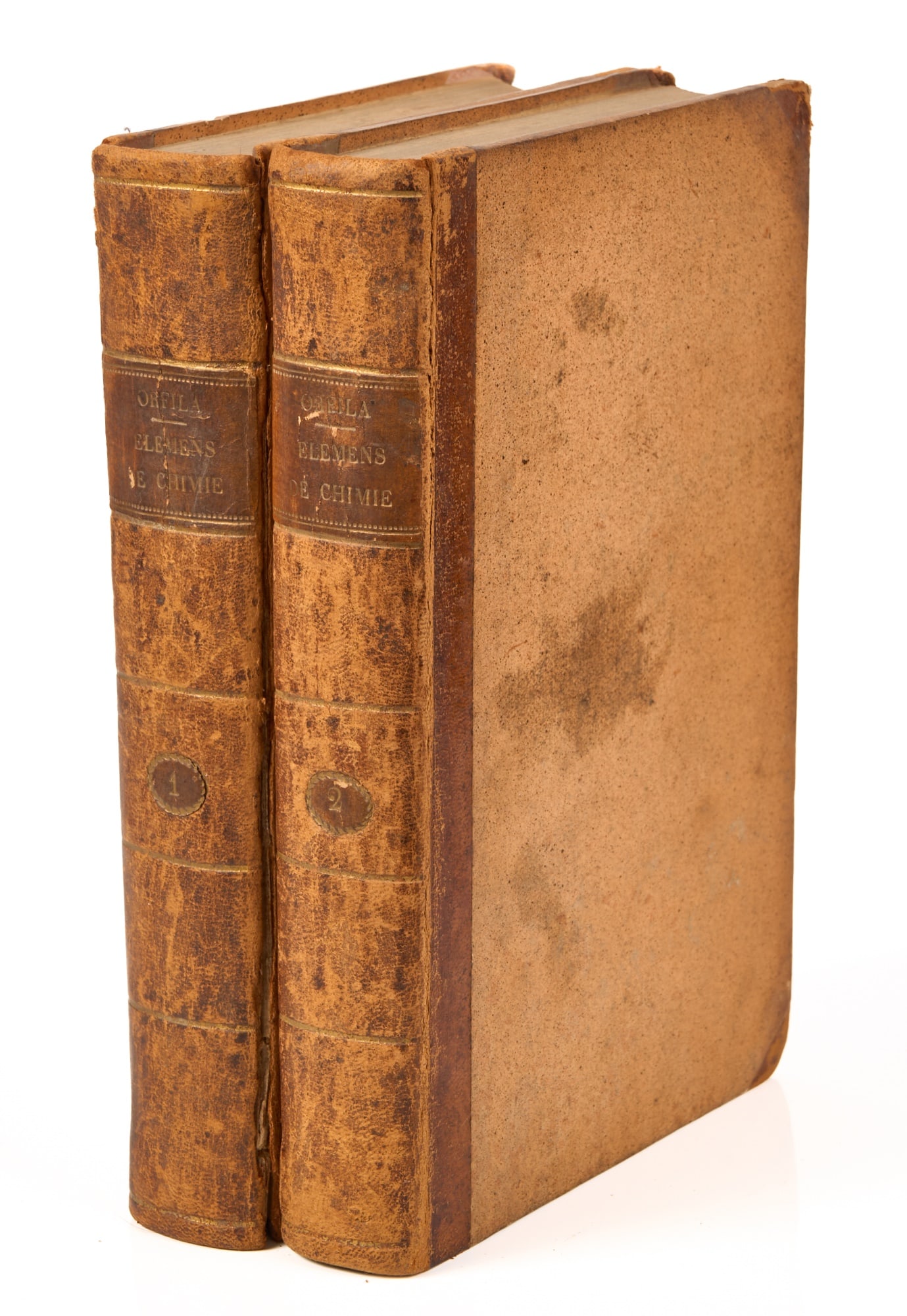 ORFILA, Mateo Jose Buenaventura: Élémens De Chimie Appliquée a la Médicine et aux Arts, Seconde Édition, Revue, Corrigée et Augmentée Paris: Chez Crochard, Librairie, 1819 8vo 2 Volumes. I: 1 bl. + 