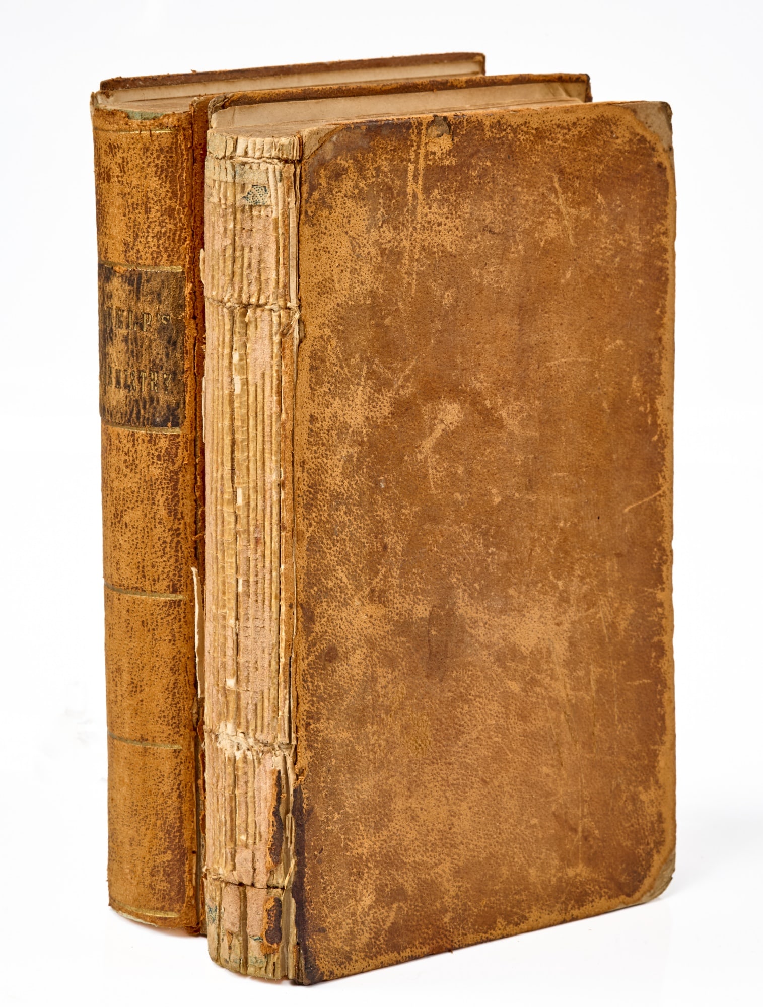 PHELPS, A.H. Lincoln (see also LINCOLN, Mrs. Almira H.): Chemistry for Schools, Families and Private Students Together with Natural Philosophy. New Edition Revised New York: Huntington and Savage, 1846 Small 8vo, contemporary calf, very rubbed, very loose a
