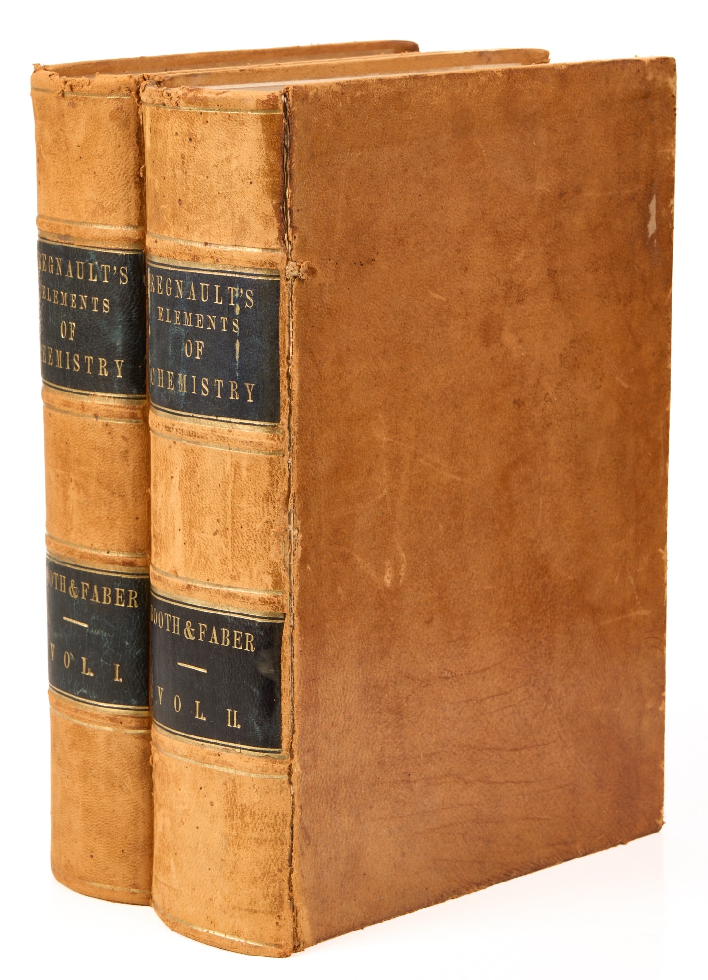 REGNAULT, M.V. (Henri Victor): Elements of Chemistry, 2 Vols, Sixth Edition, greatly improved Translated from the French by T.F. Betton; edited with notes by J.C. Booth and W.L. Faber Philadelphia: J.B. Lippincott & Co., 1861 Orig.