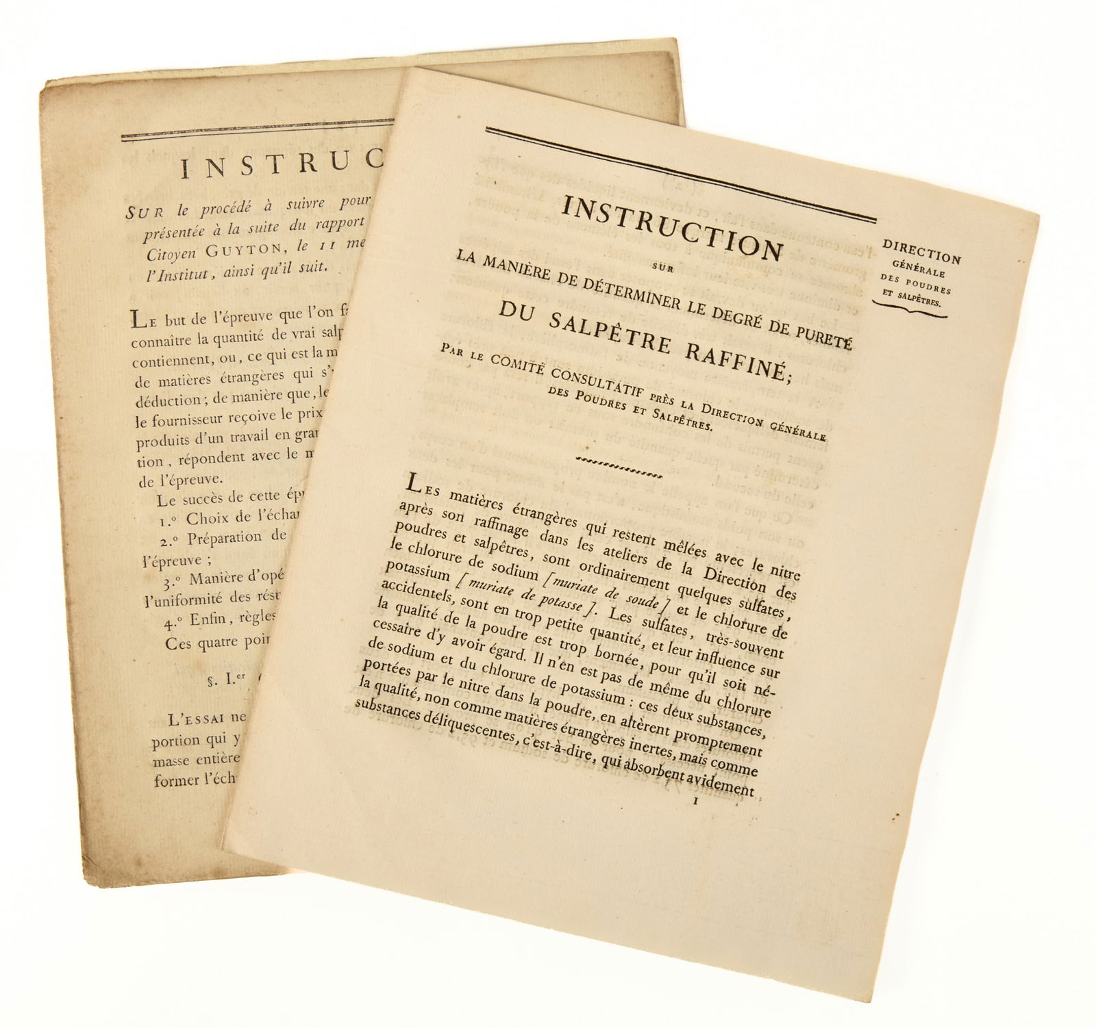 SALTPETER (Guyton de Morveau; Générale des Poudres) (1 of 5)