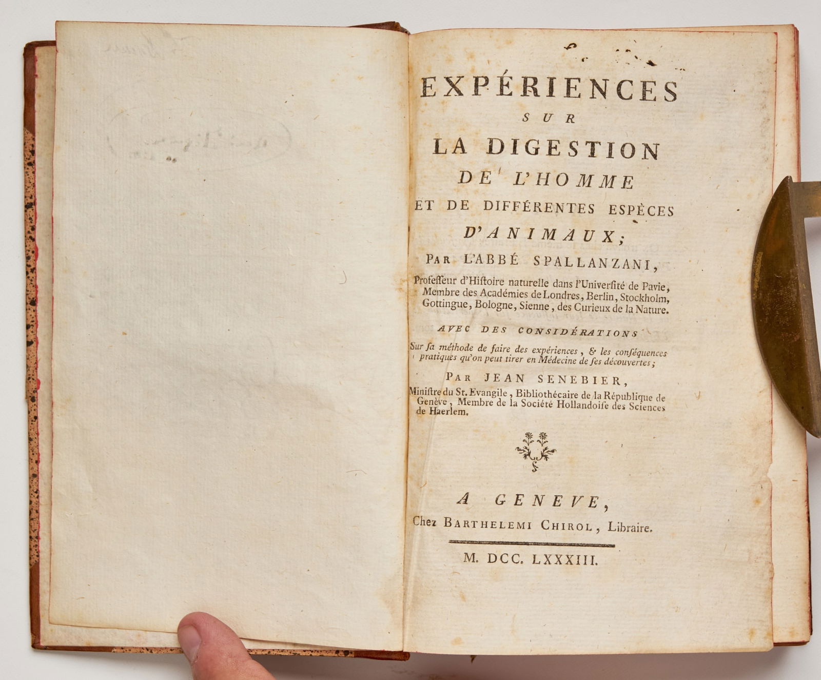 SPALLANZANI, Lazzaro (Jean Senebier translator) (1 of 6)