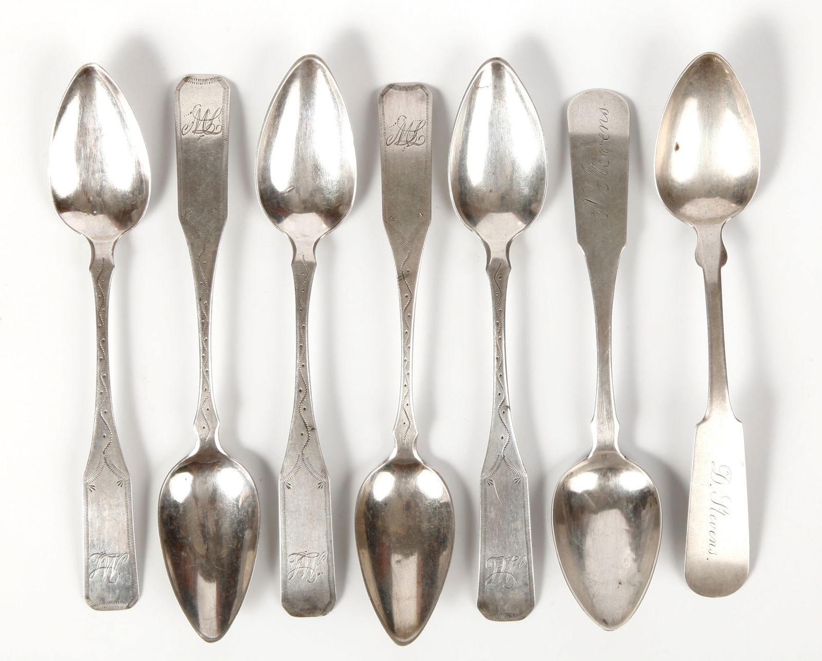 (6) W. MOULTON NEWBURYPORT COIN SILVER TEASPOONS (1 of 4)